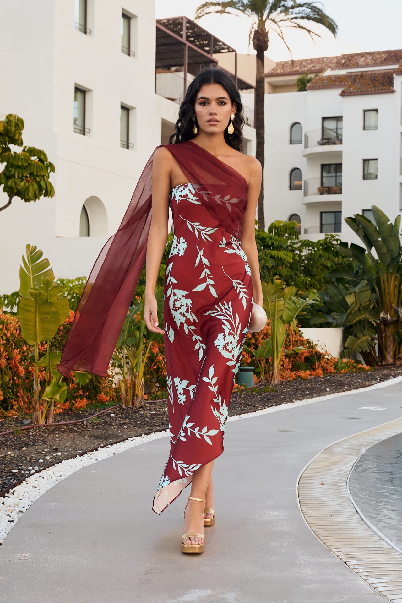 Vestido Musa Estampado Marrón