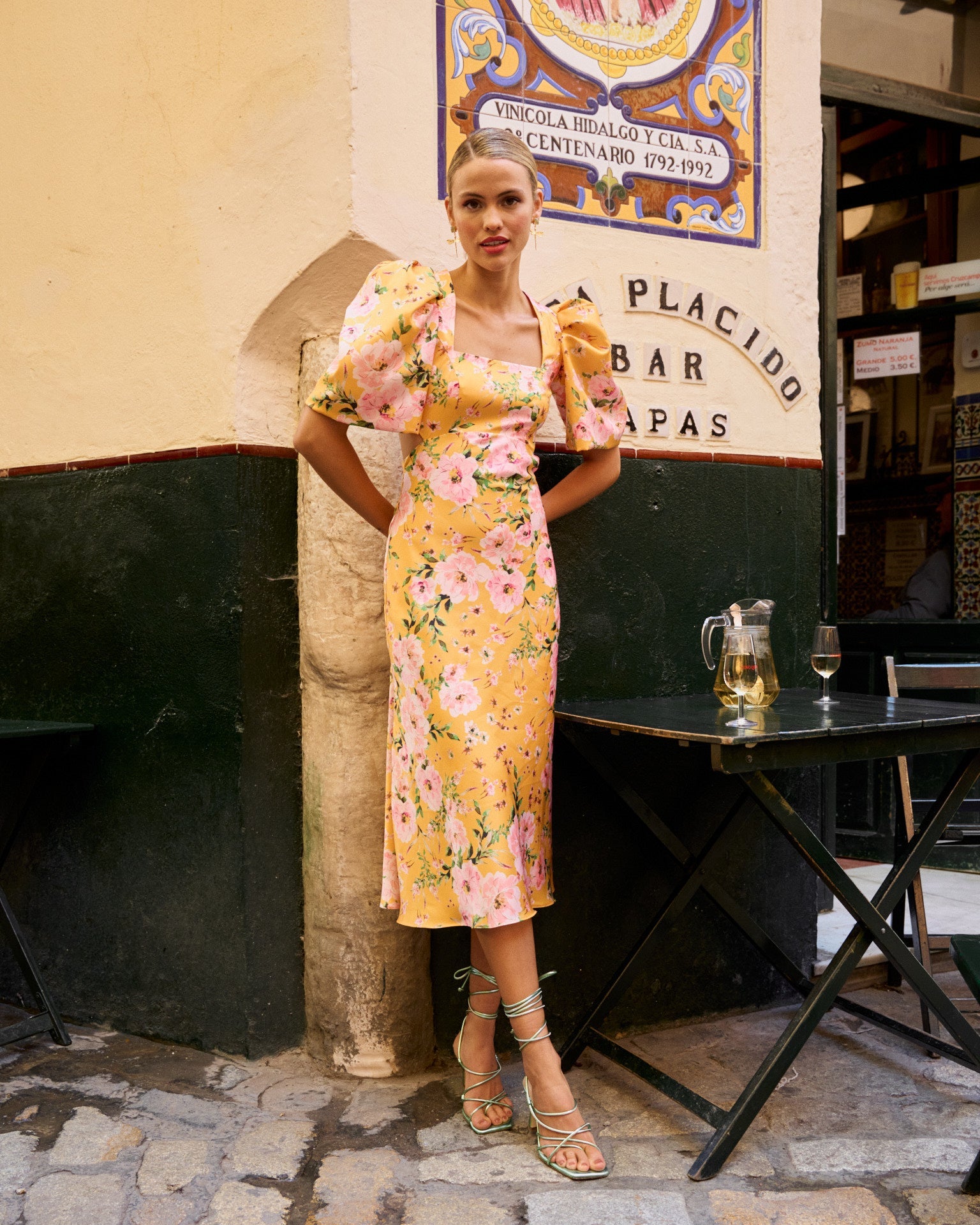 Vestido Pipa Estampado Floral Amarillo