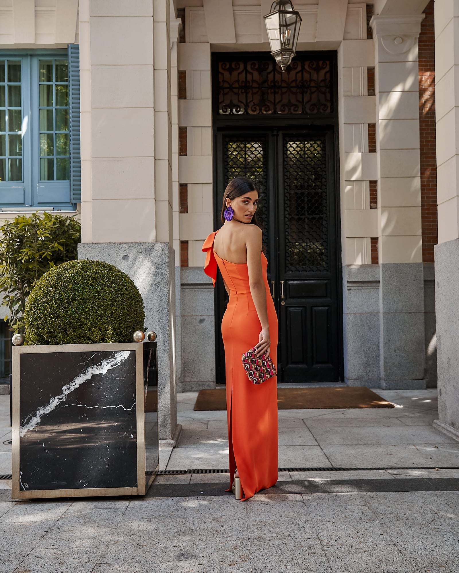 Vestido Largo Pétalo Naranja