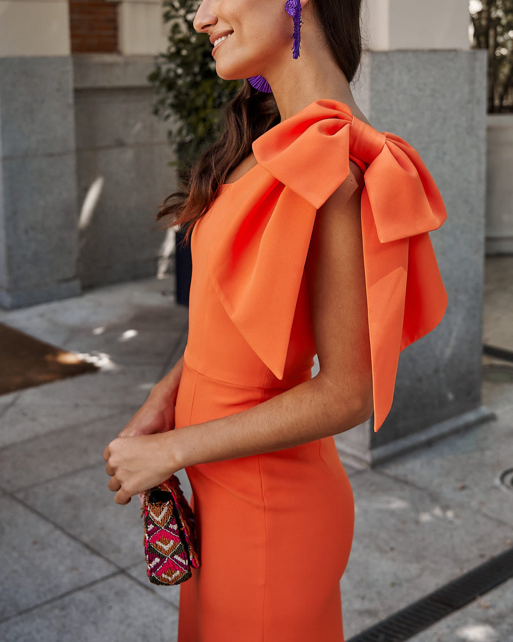Vestido Largo Pétalo Naranja