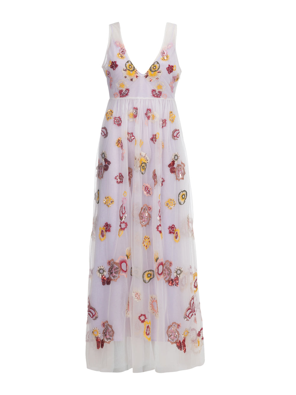 AGATA - Vestido de Tul Bordado Flores y Lentejuelas