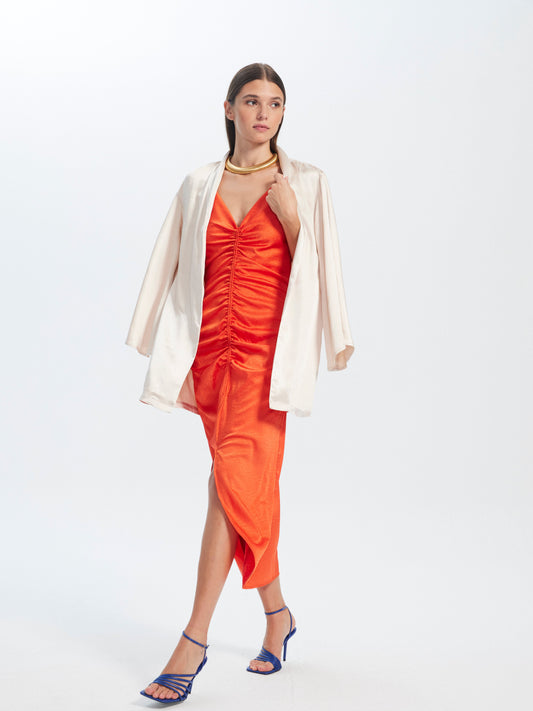 AMELIA STONE - Chaqueta kimono color piedra