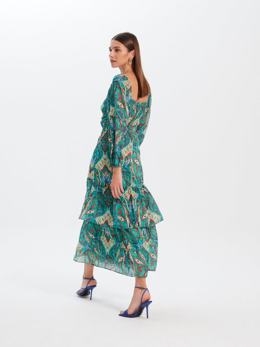 BERTA BOHEME - Vestido chifón largo estampado