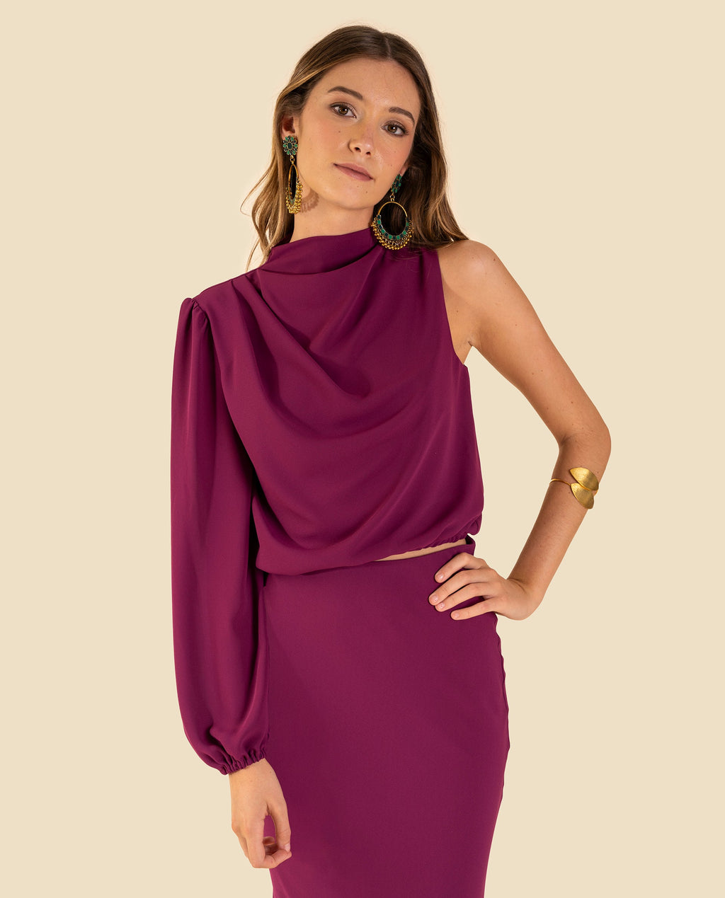 BLUSA MRS. ARRIAGA · CIRUELA