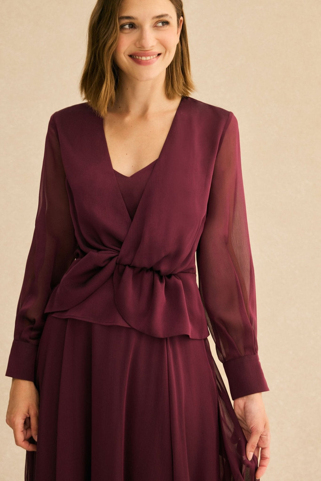 Blusa CLAIRE Burdeos Monastrell