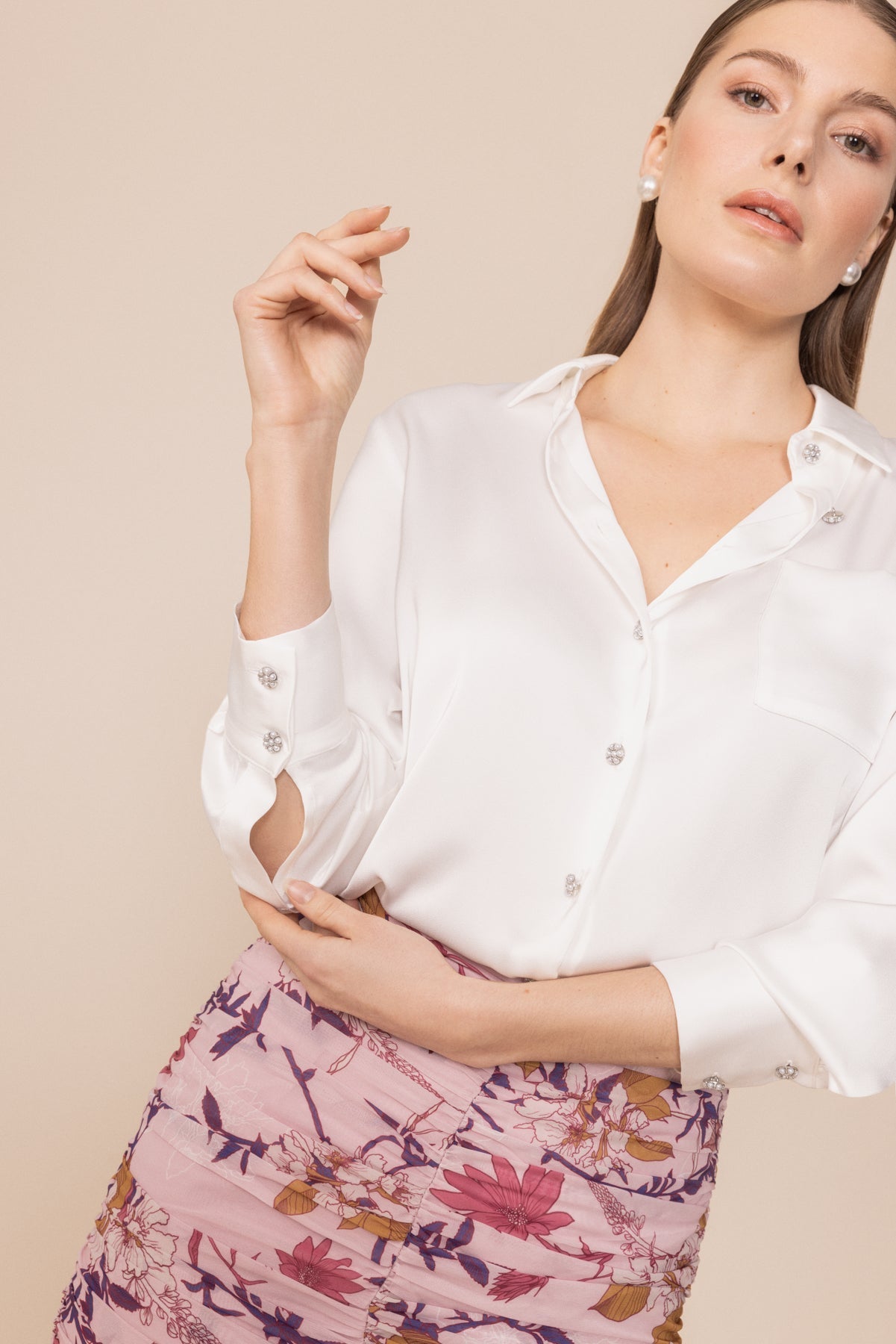 Camisa Top Cardi · Flora ·