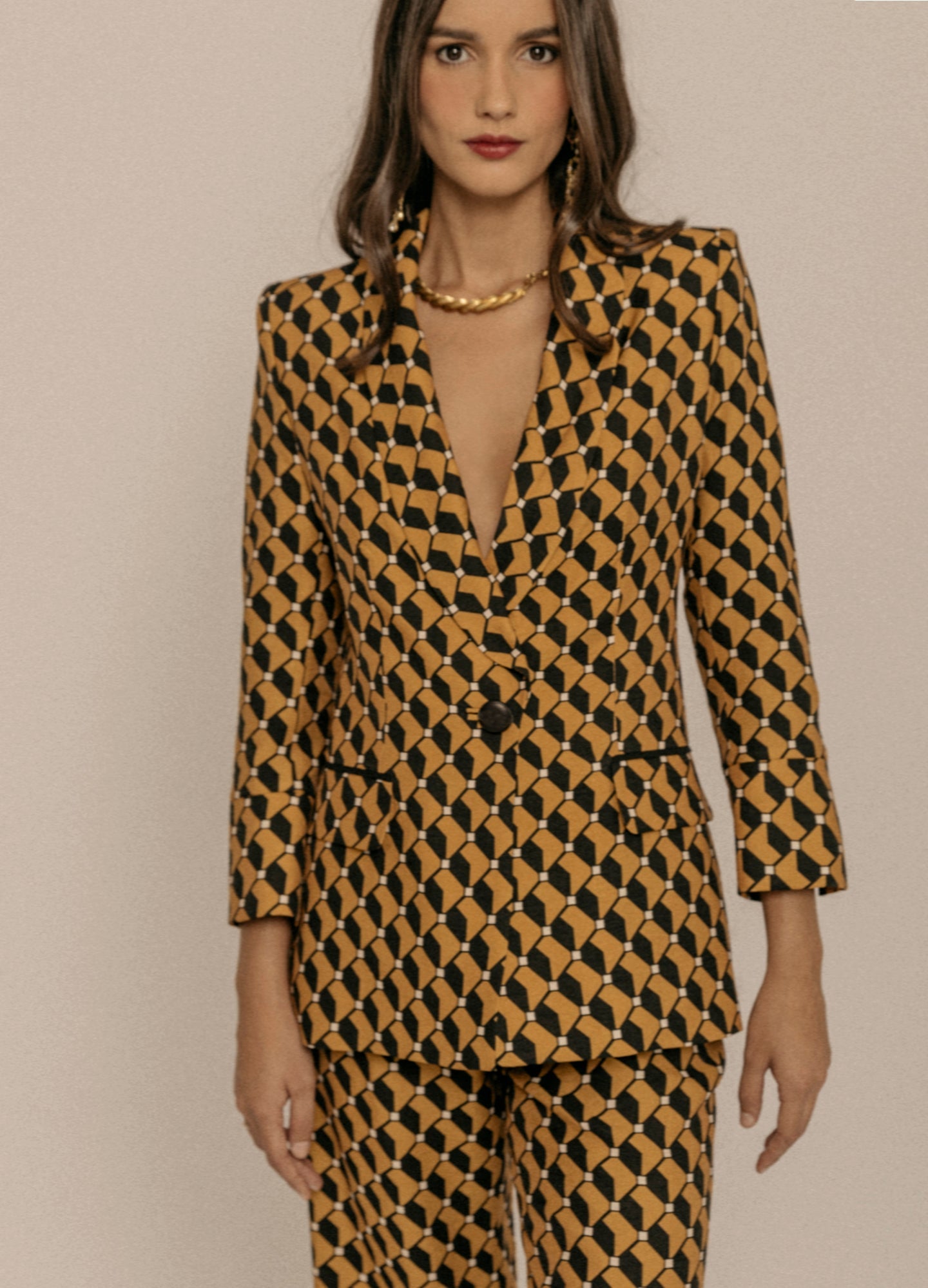 Chaqueta Idris Mostaza/negro