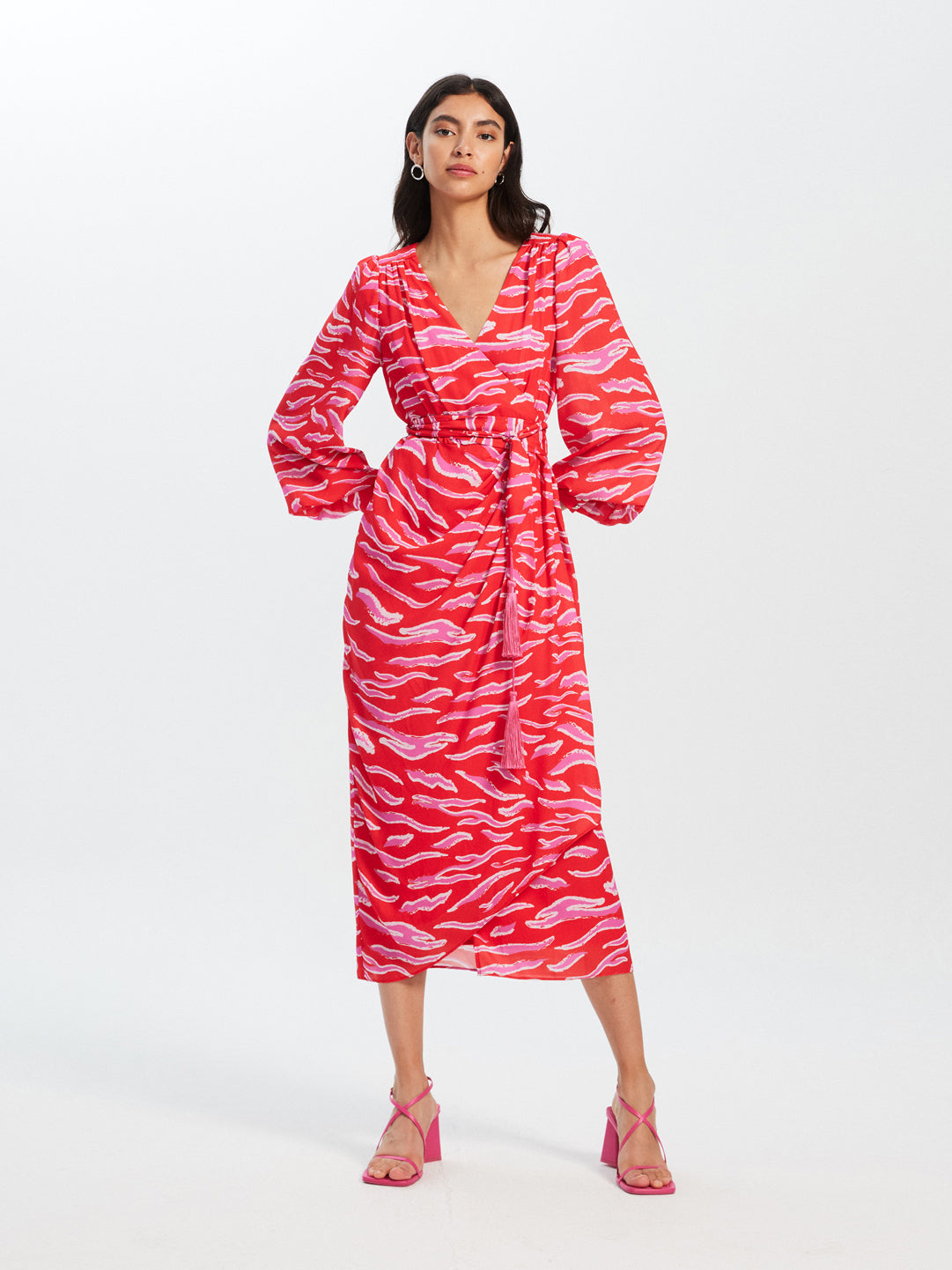 DIANA STROKES - Vestido envolvente midi estampado