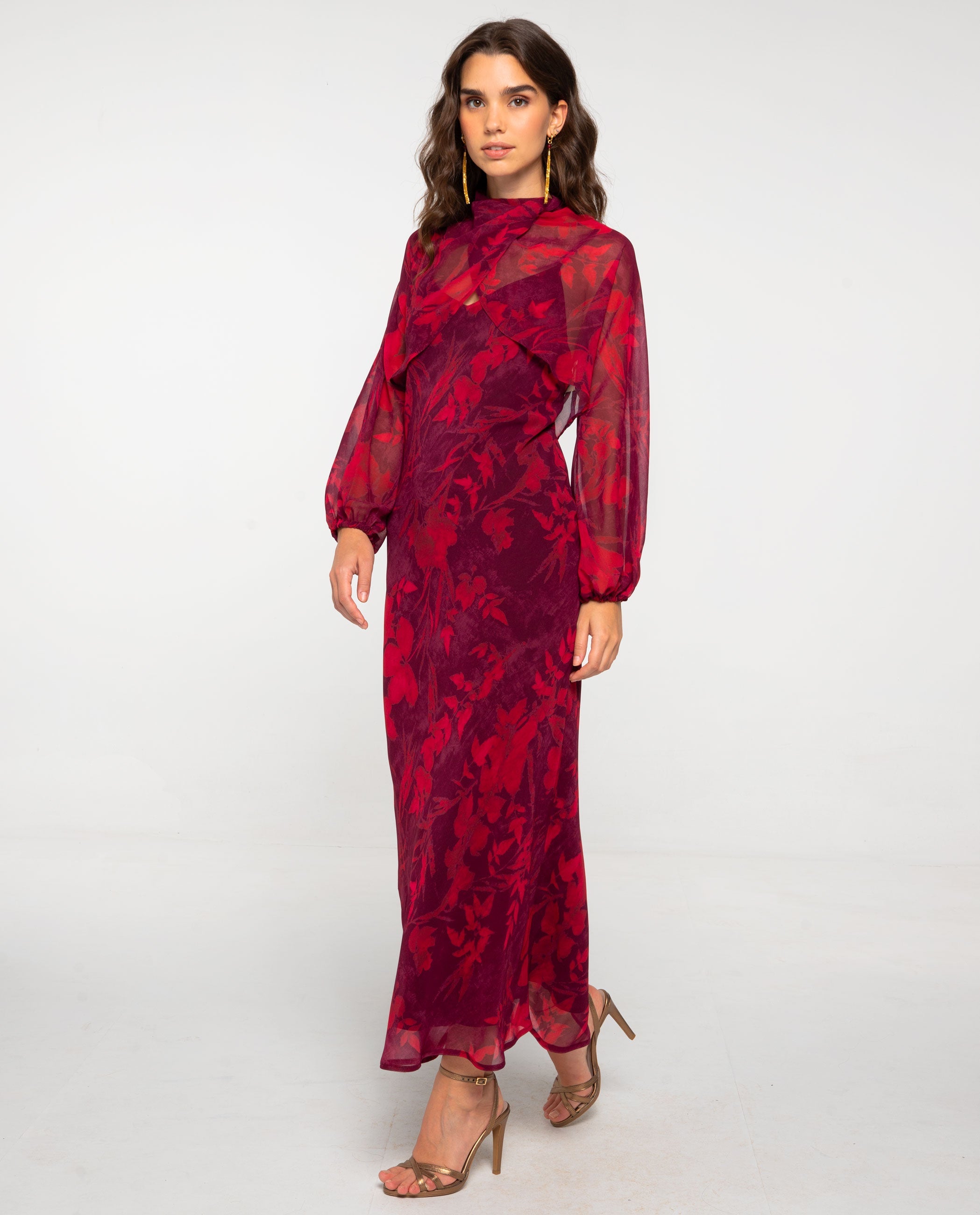 VESTIDO y CHAQUETA ADELA · GRANATE