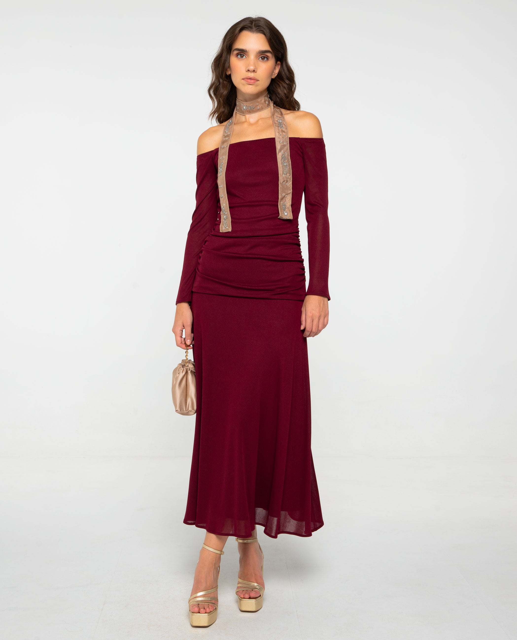 VESTIDO MERCEDES · BURDEOS