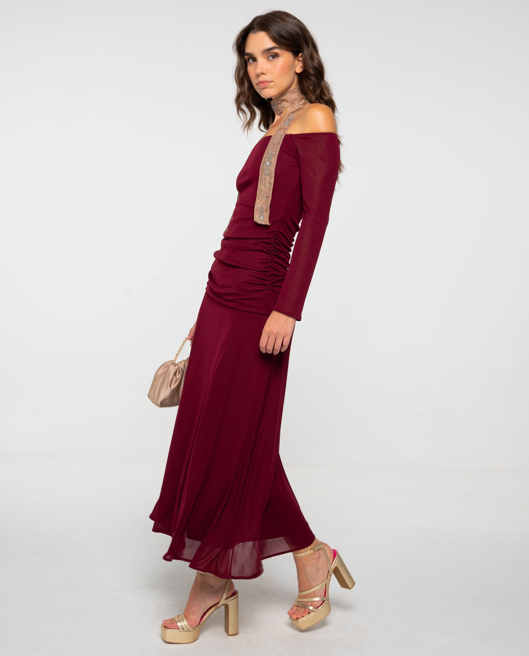 VESTIDO MERCEDES · BURDEOS