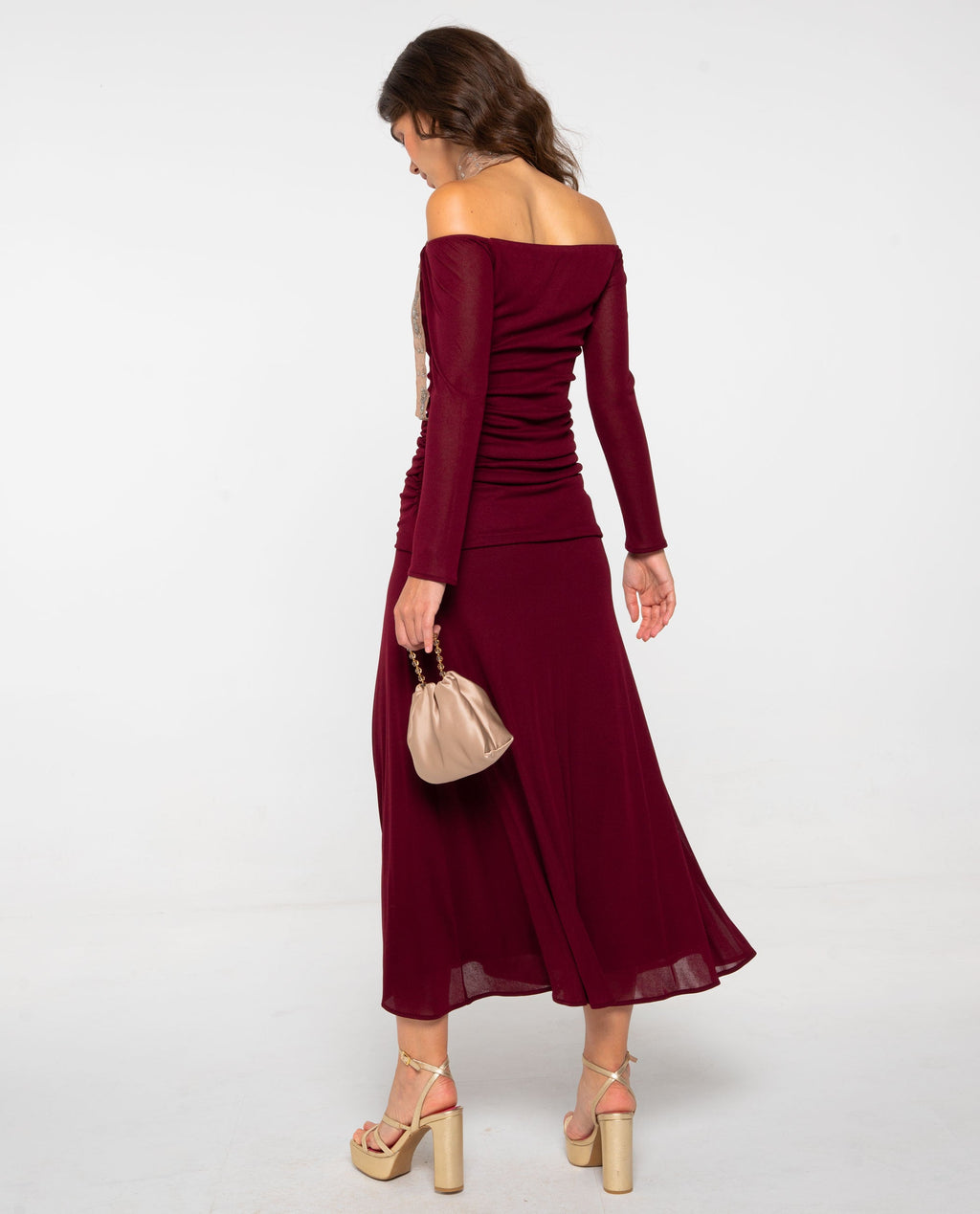 VESTIDO MERCEDES · BURDEOS