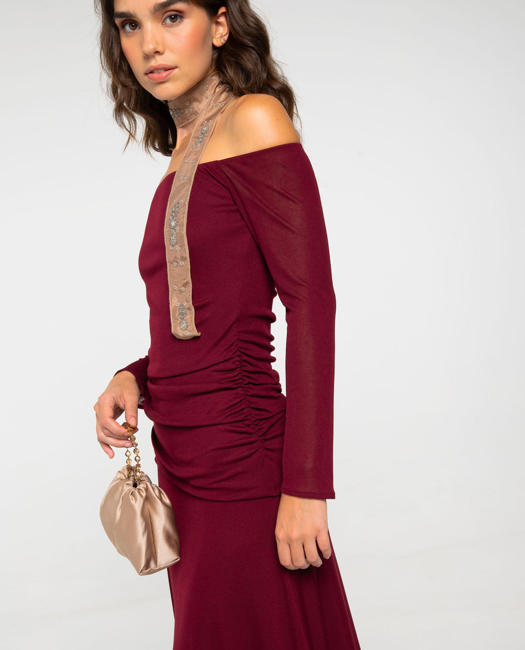 VESTIDO MERCEDES · BURDEOS