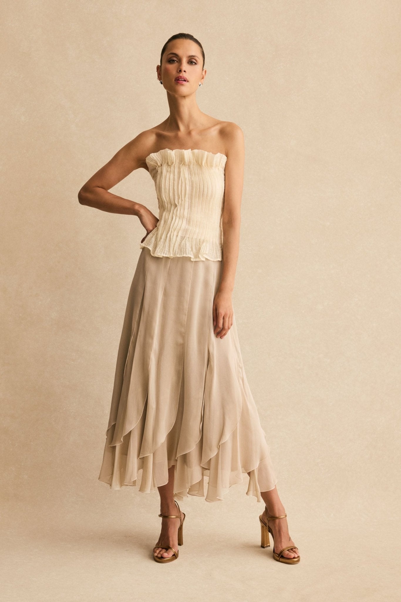 Falda MOONSTONE Champagne