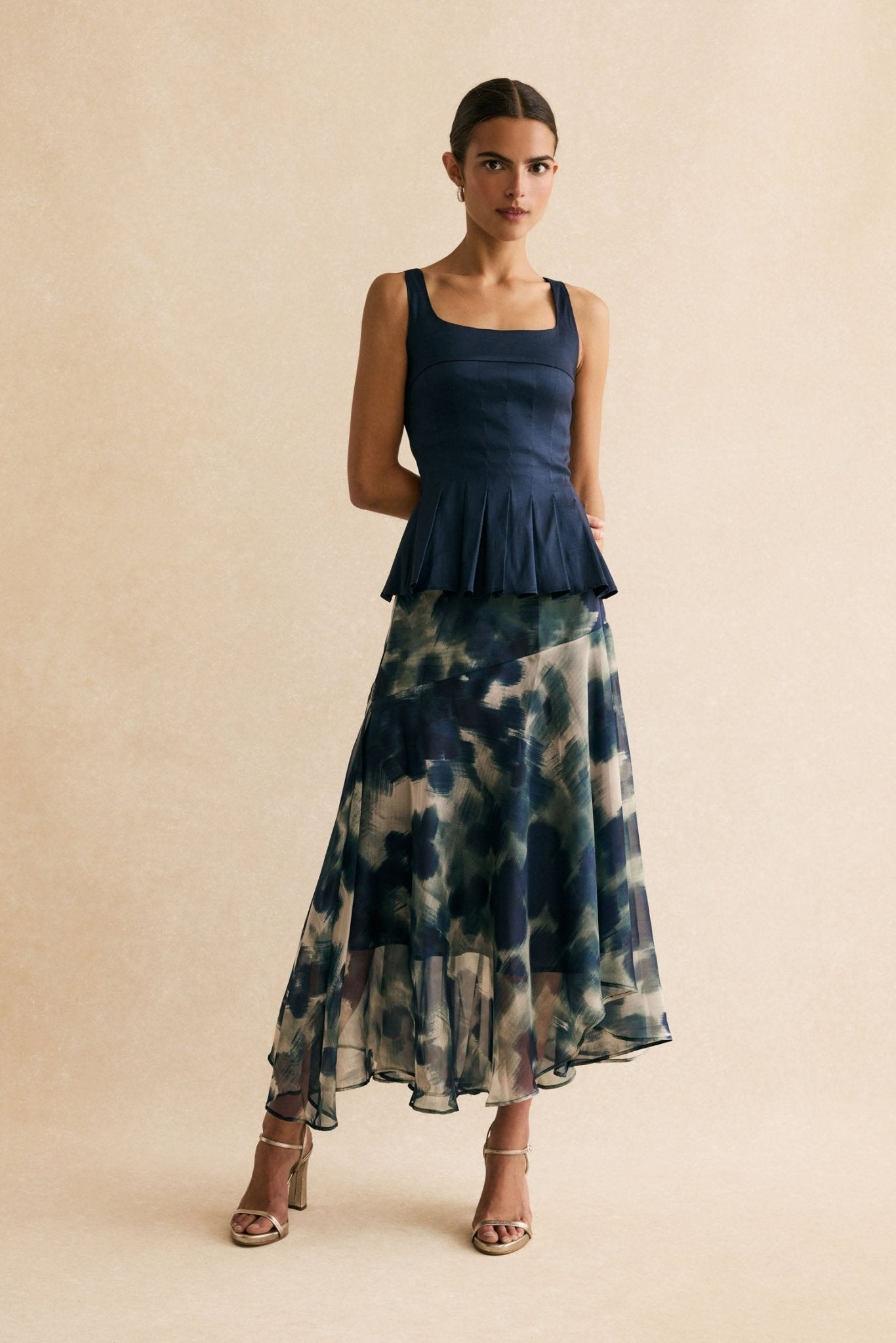 Falda SAMANÁ Estampado Azul