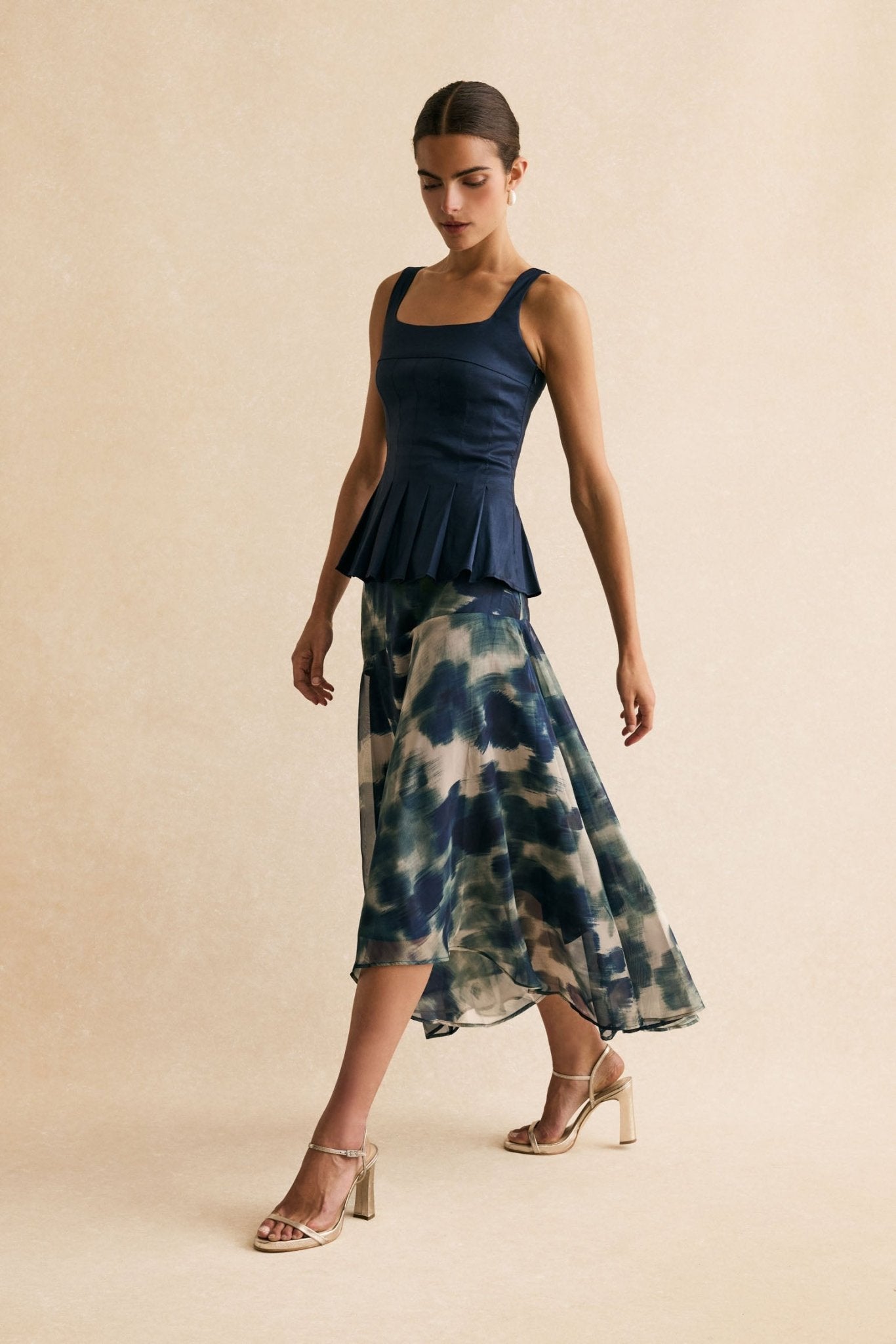 Falda SAMANÁ Estampado Azul