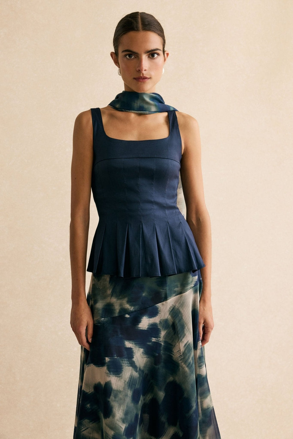 Falda SAMANÁ Estampado Azul