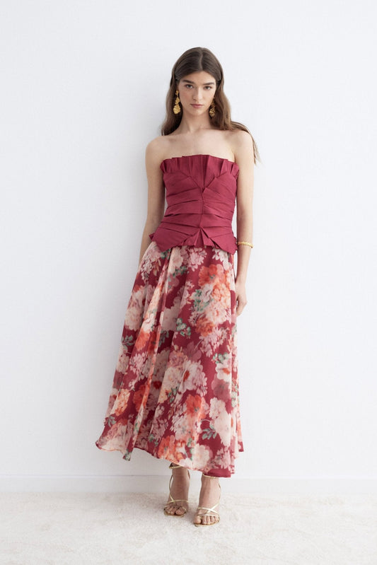 FALDA WAVE PRINT ROSE