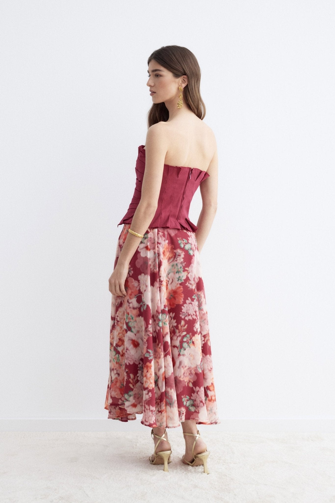 FALDA WAVE PRINT ROSE