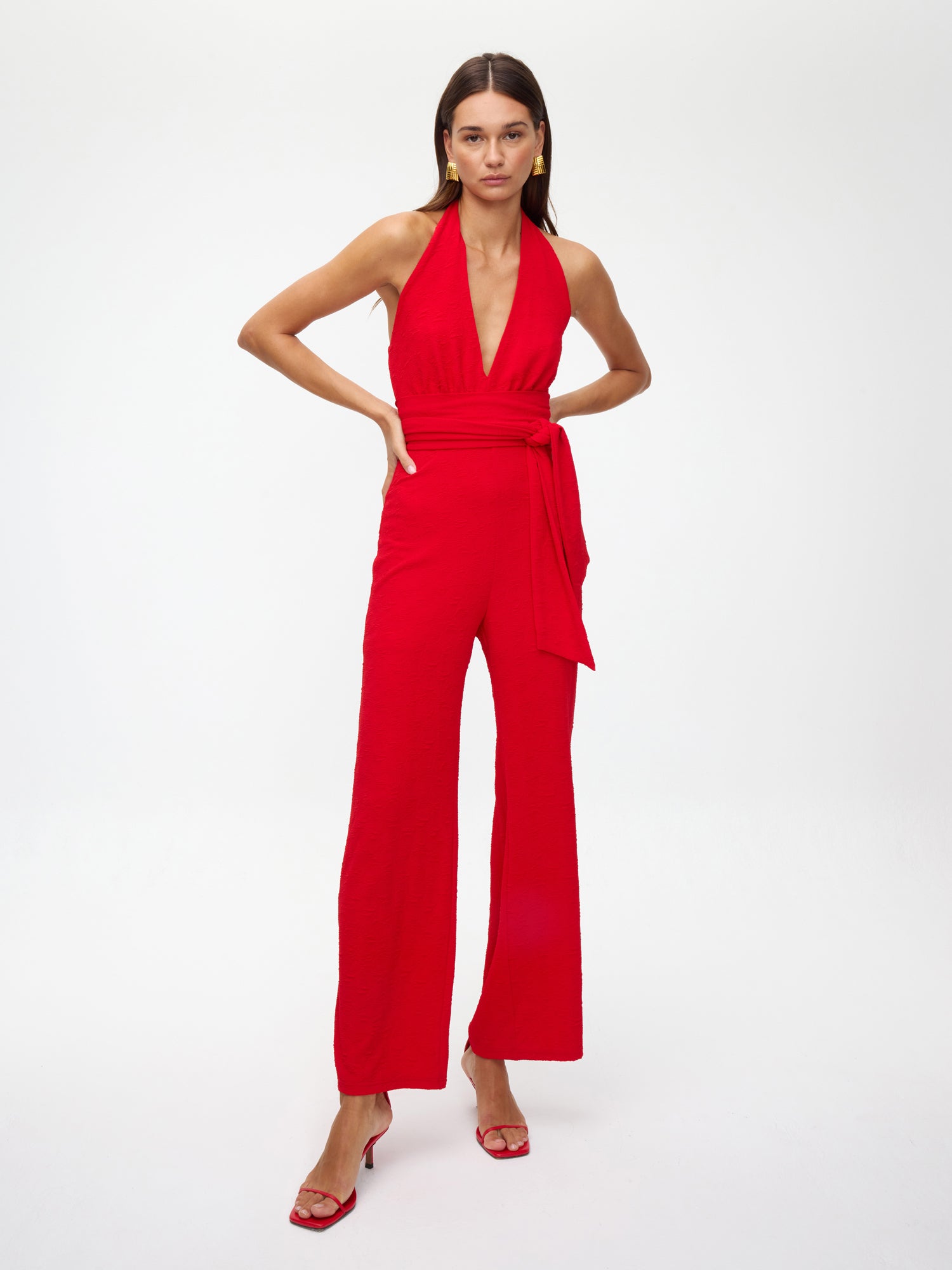 FUSION RED - Mono anudado al cuello punto JCQRD rosas