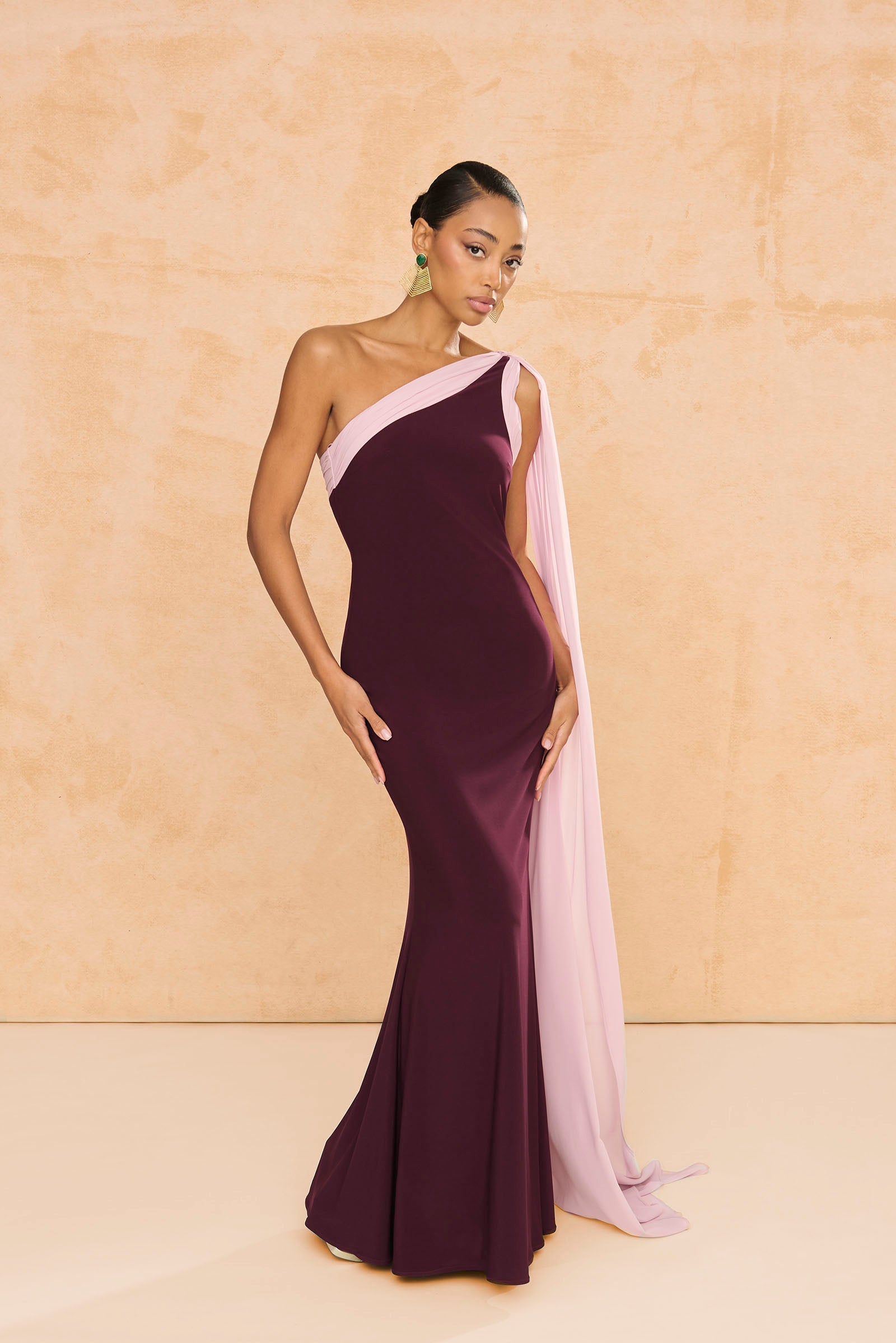 Vestido Largo Helena Berenjena