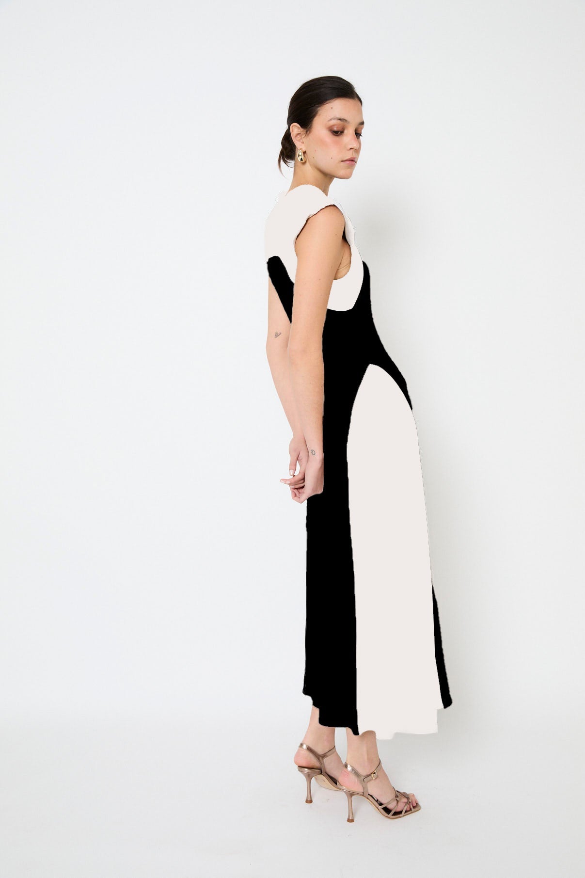 VESTIDO DUO PUNTO BICOLOR