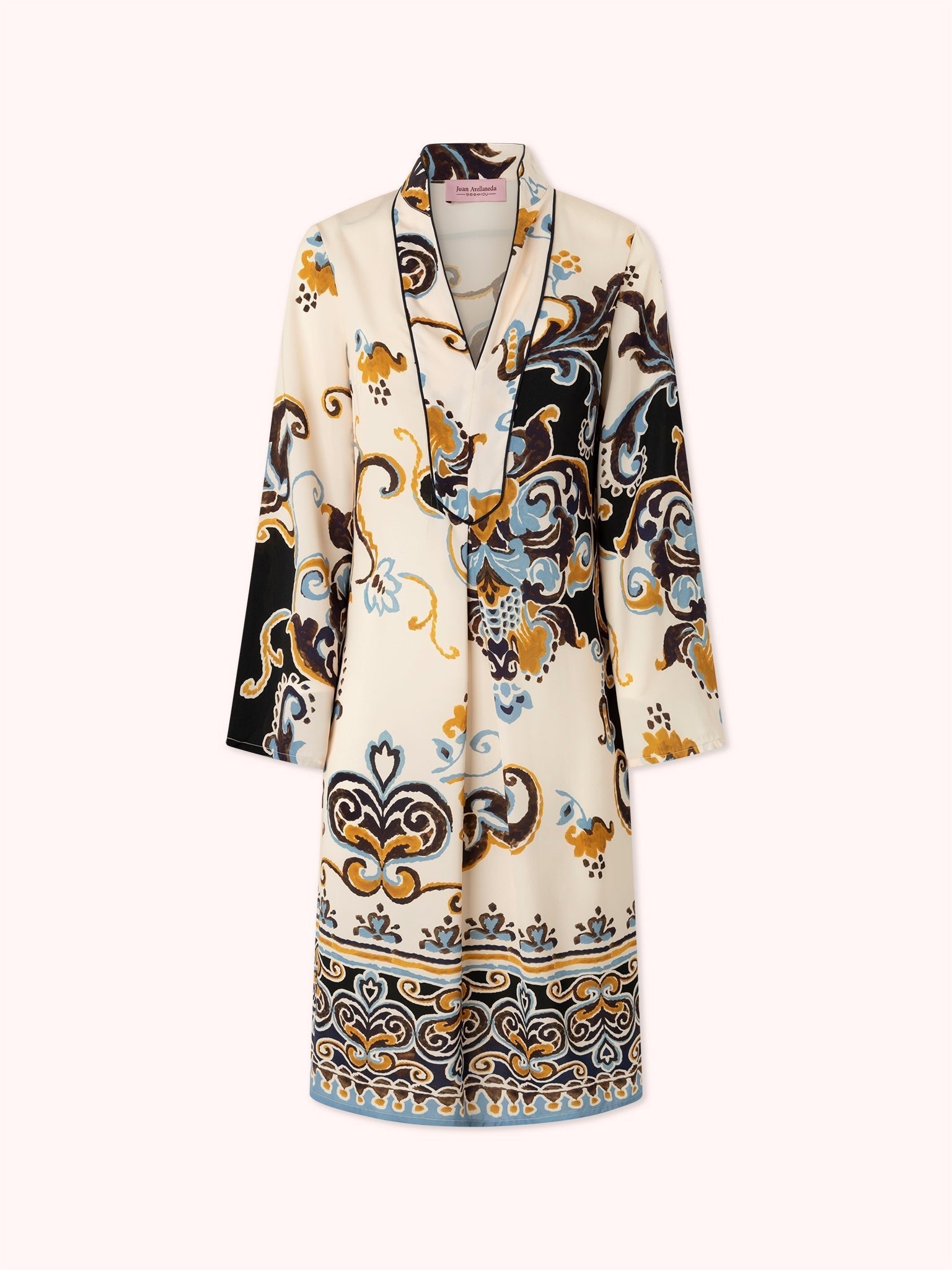 KAFTÁN ESTAMPADO AZUL KAIRA