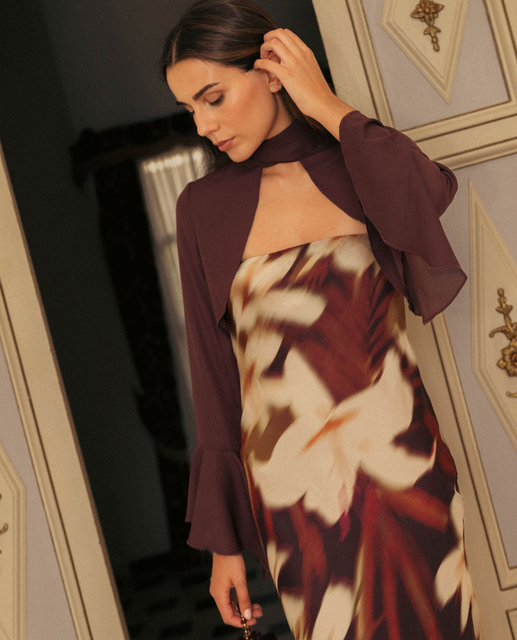 CHAQUETA MANGAS GASA · CIRUELA