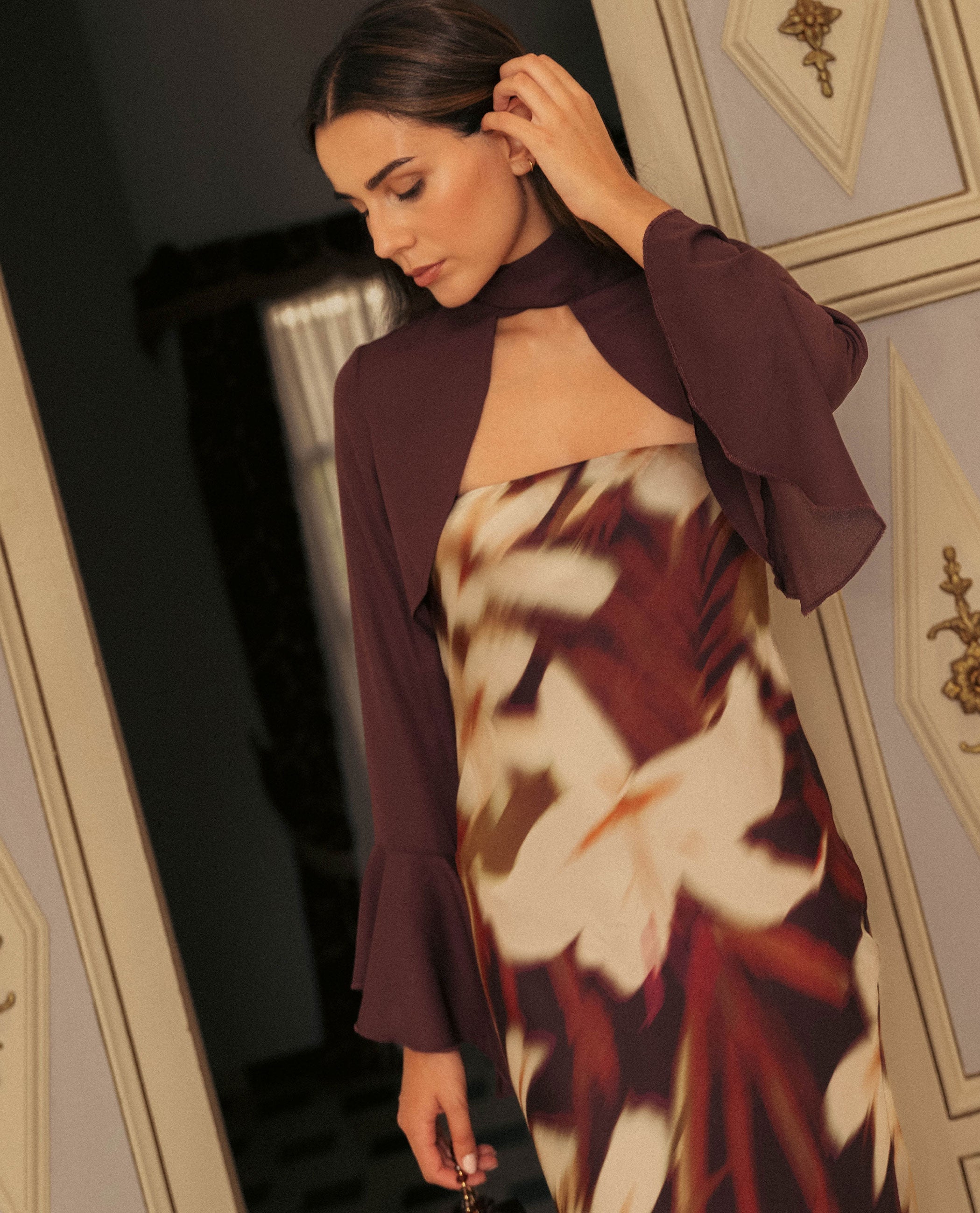 CHAQUETA MANGAS GASA · CIRUELA