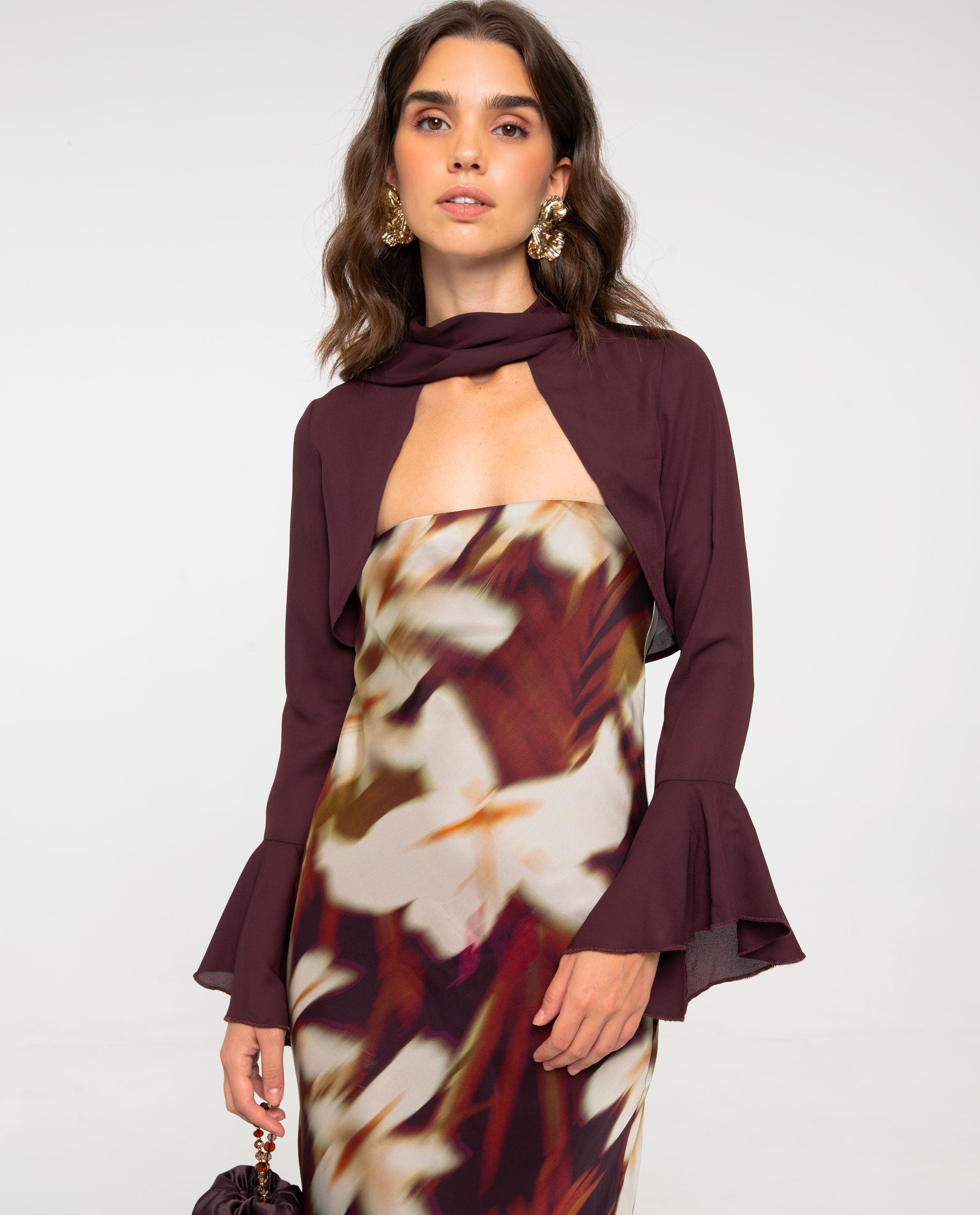 CHAQUETA MANGAS GASA · CIRUELA