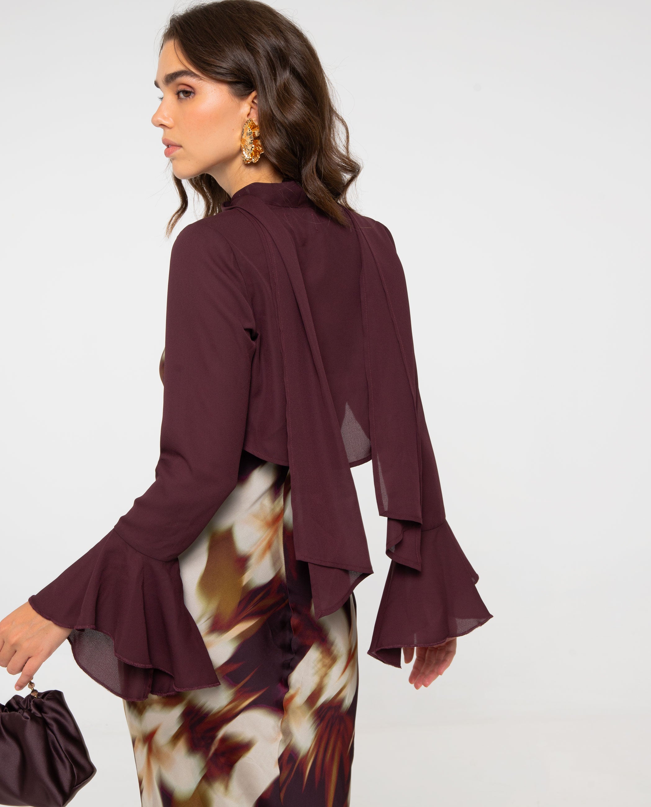 CHAQUETA MANGAS GASA · CIRUELA