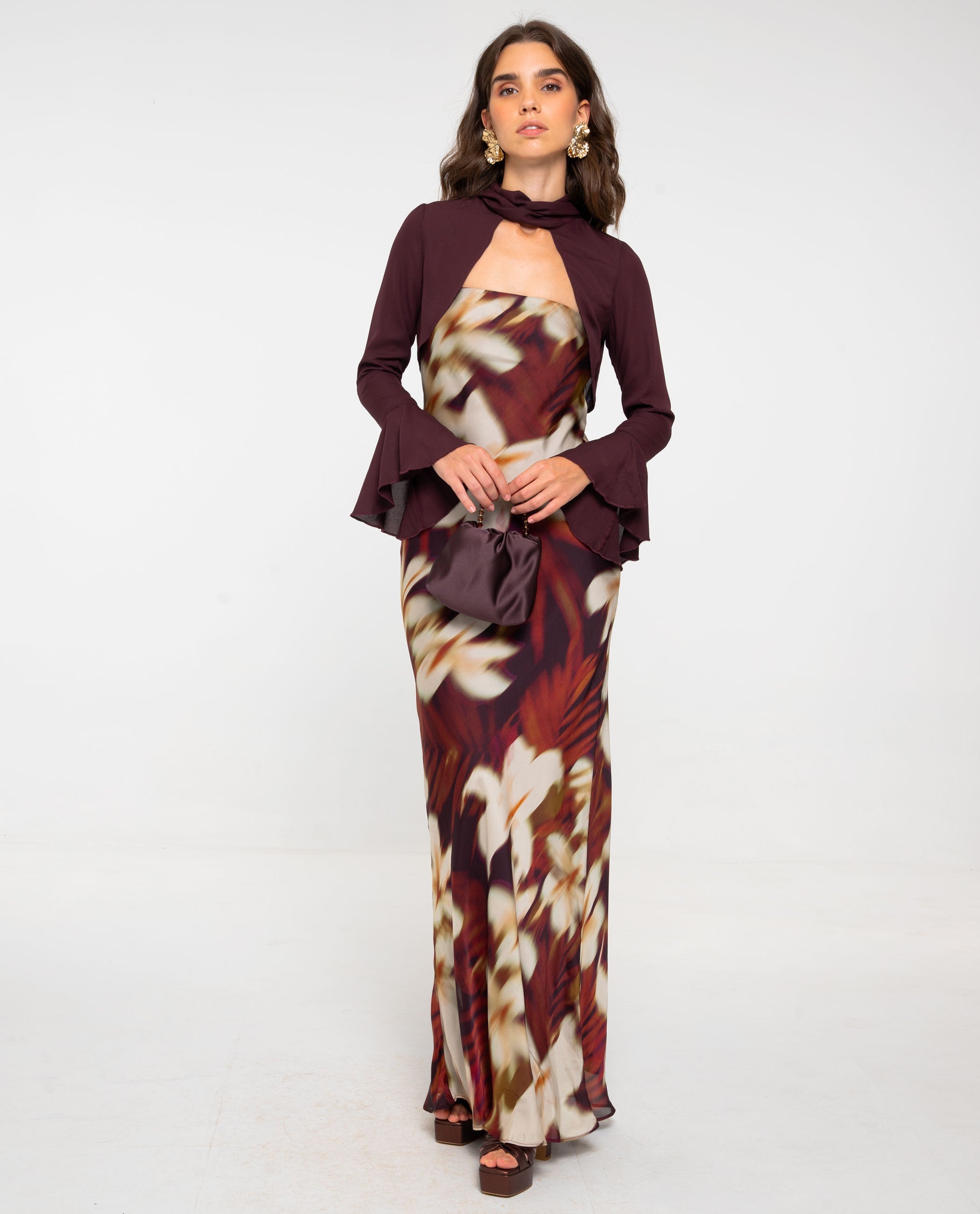 CHAQUETA MANGAS GASA · CIRUELA