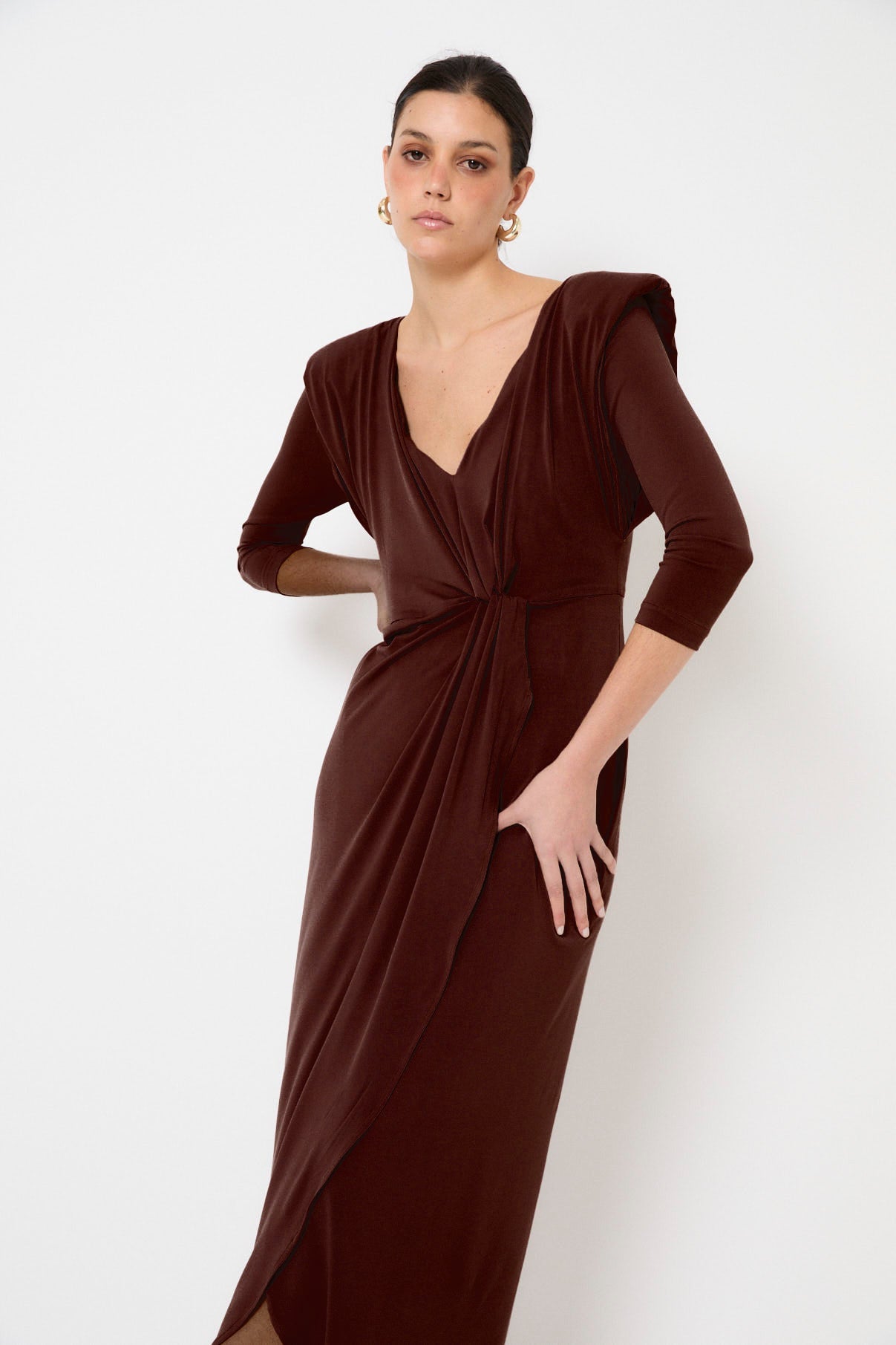 VESTIDO DIECISIETE PUNTO MARRON