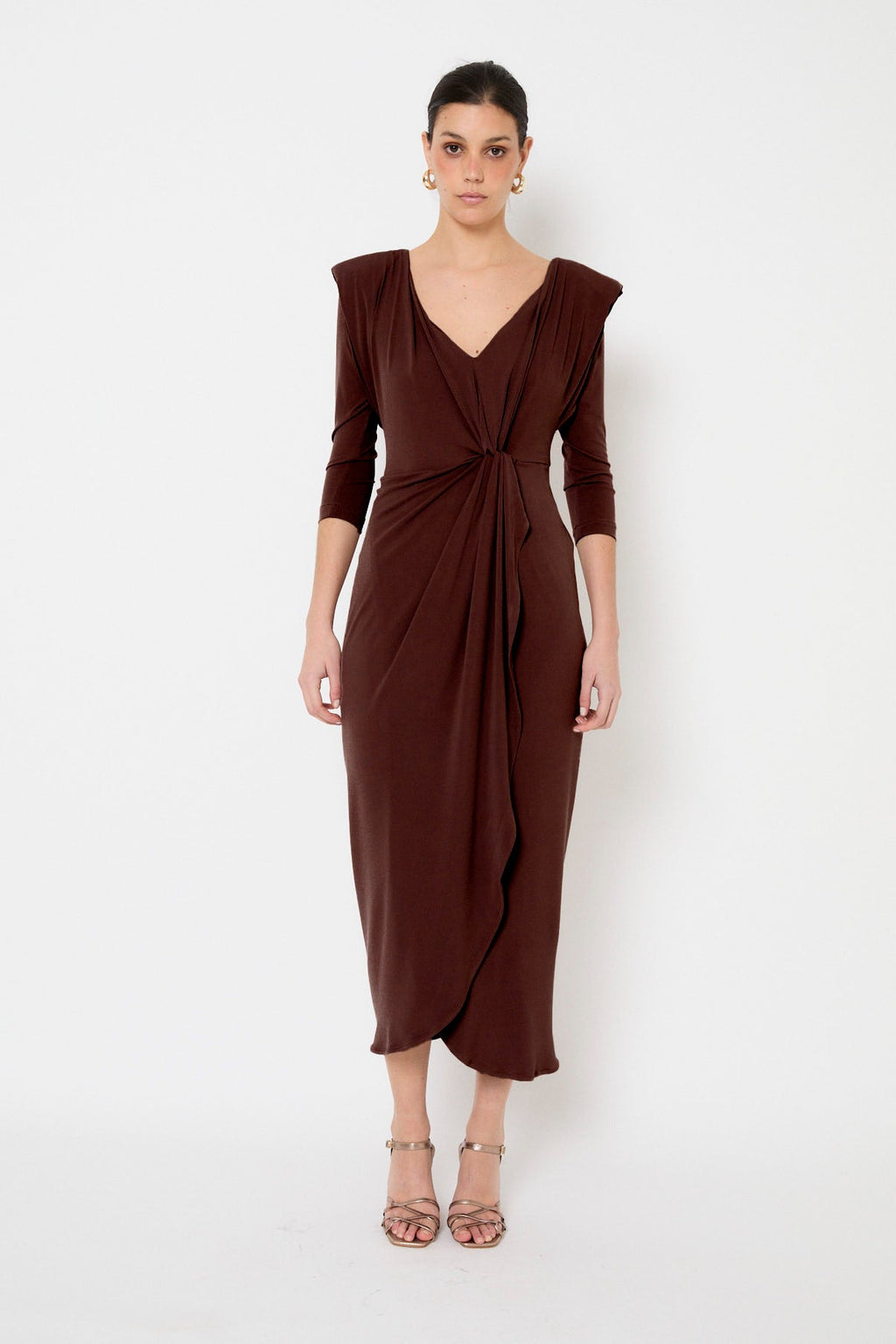 VESTIDO DIECISIETE PUNTO MARRON