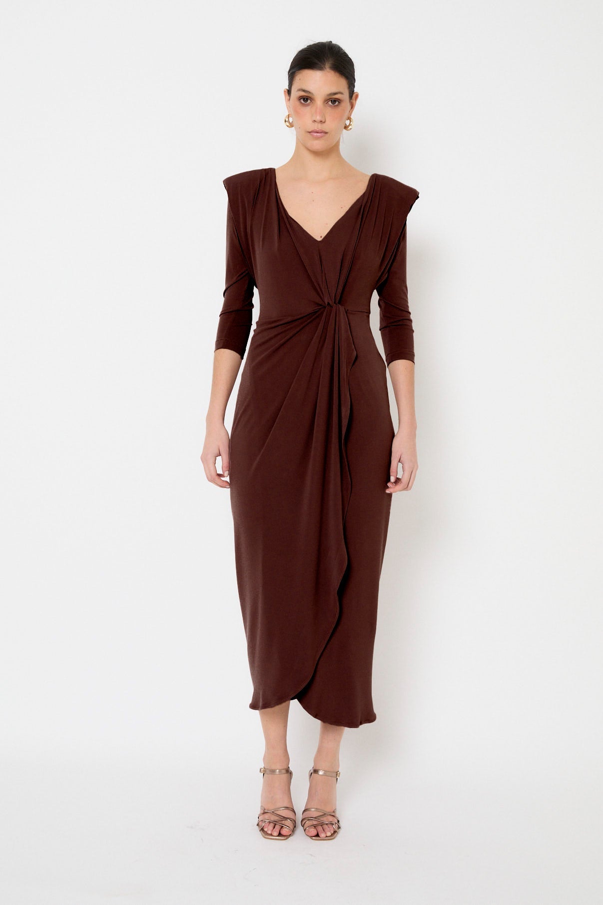 VESTIDO DIECISIETE PUNTO MARRON