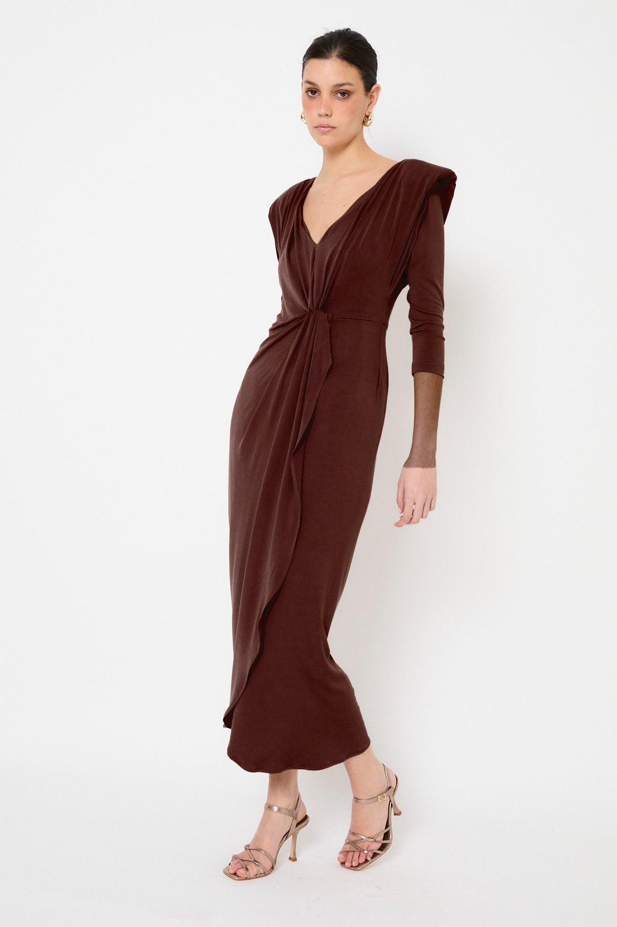 VESTIDO DIECISIETE PUNTO MARRON