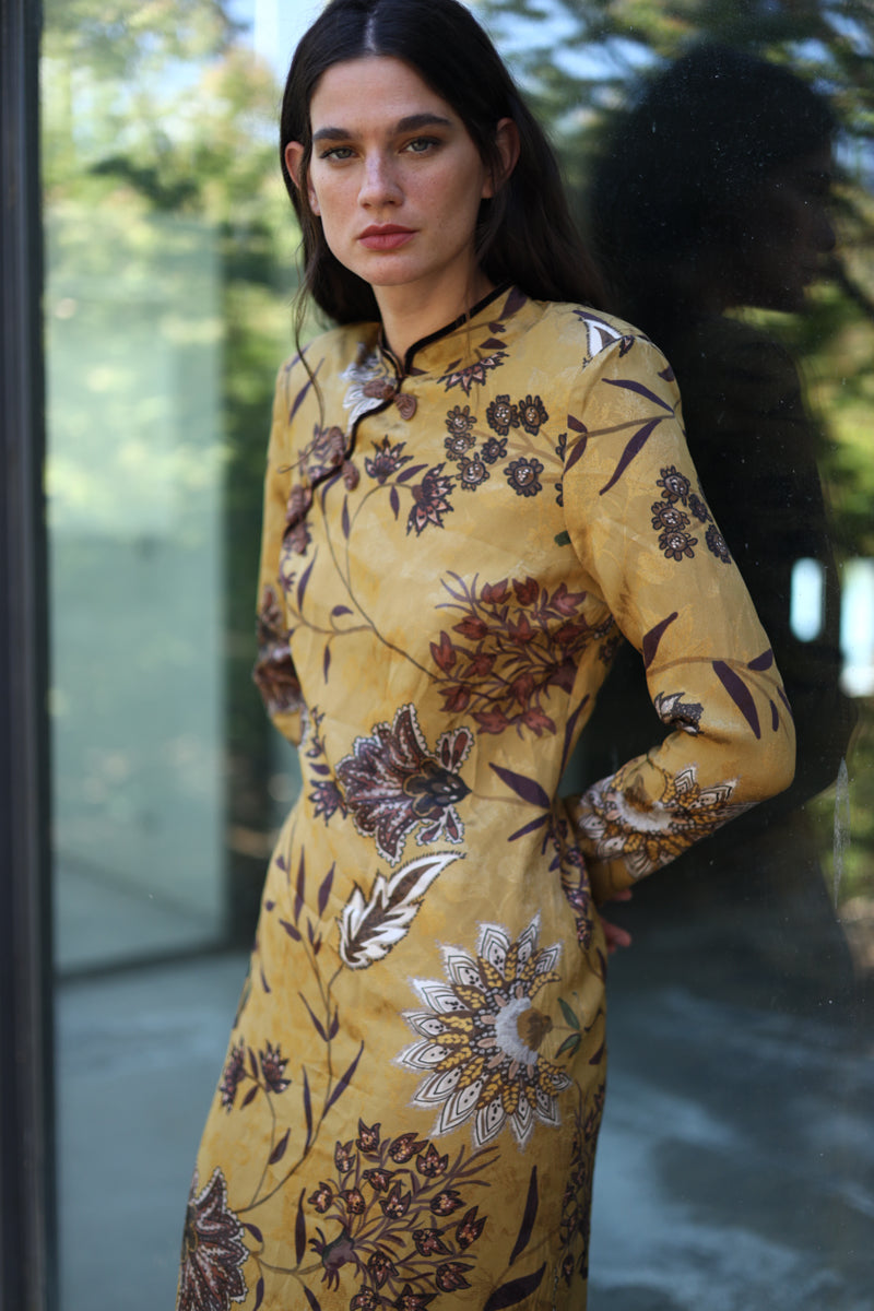 Vestido Sakura Mostaza