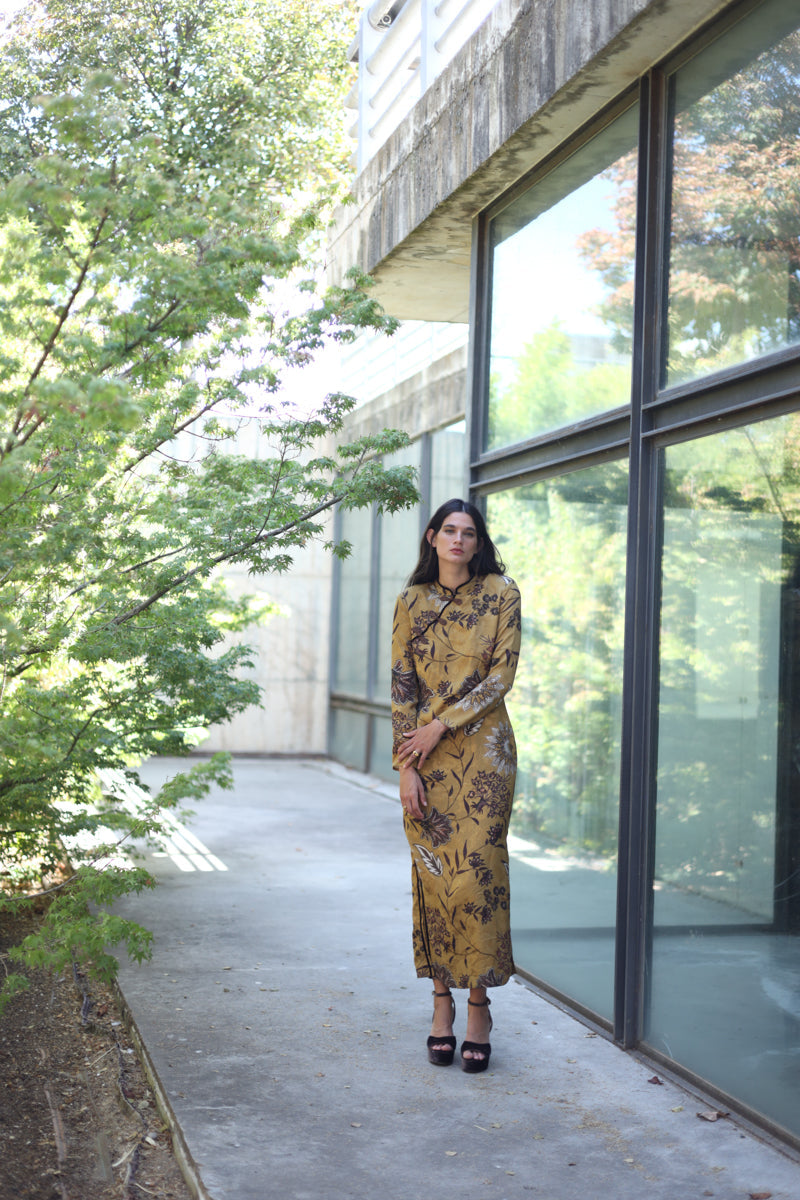 Vestido Sakura Mostaza