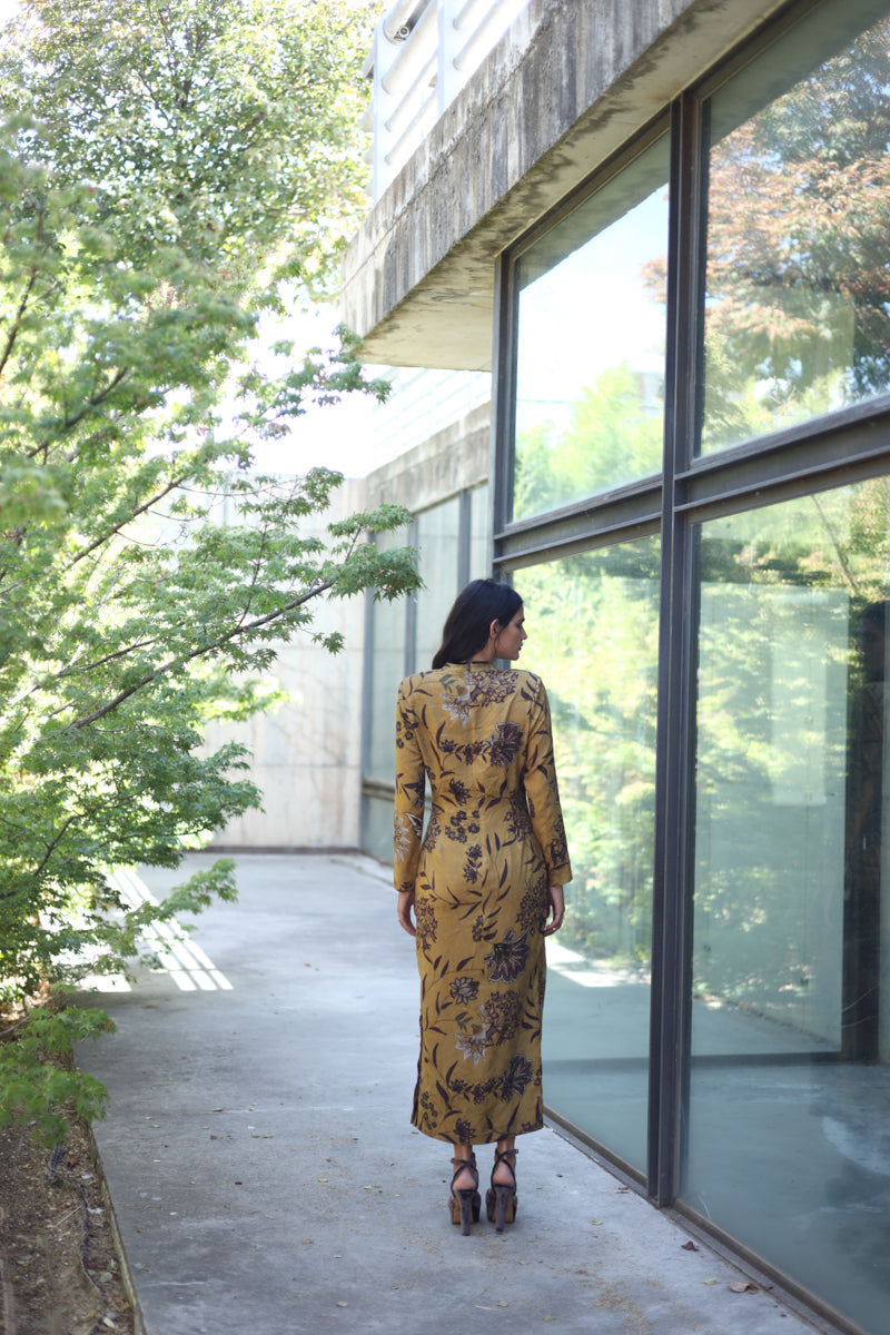 Vestido Sakura Mostaza