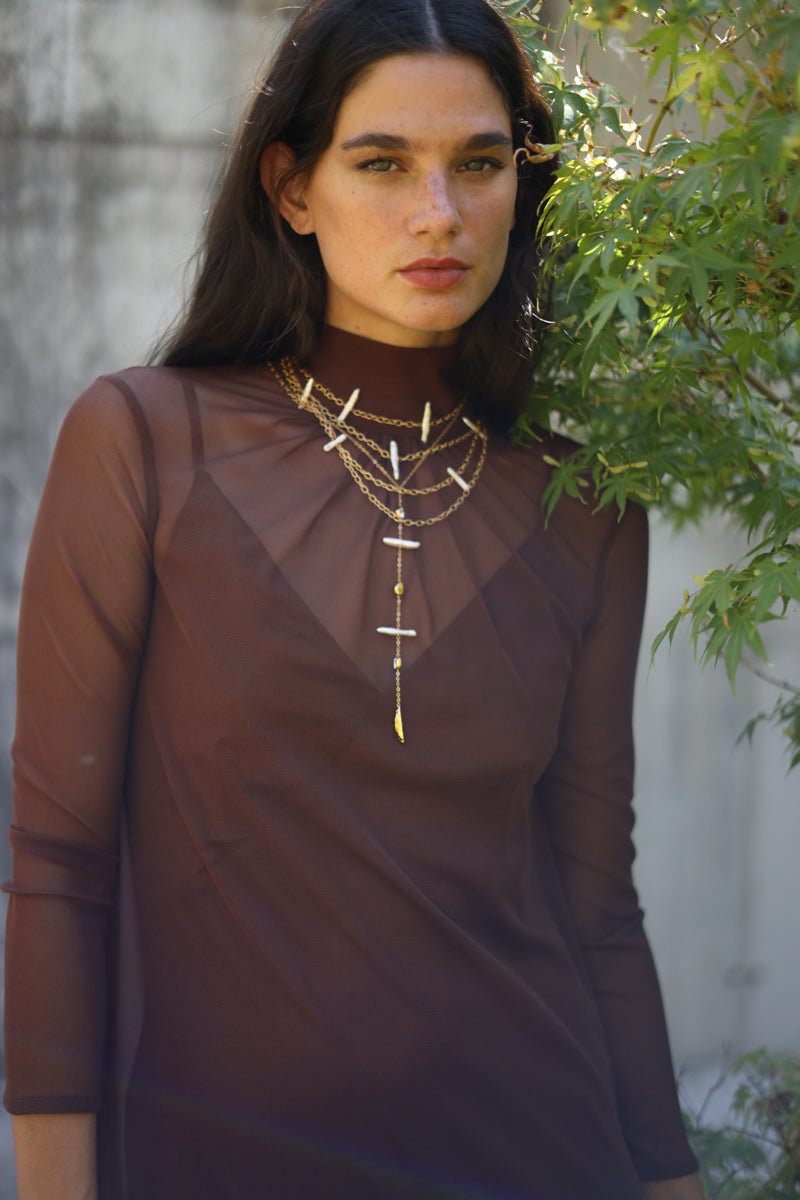 Vestido Coello Chocolate