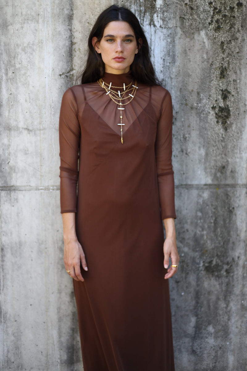 Vestido Coello Chocolate