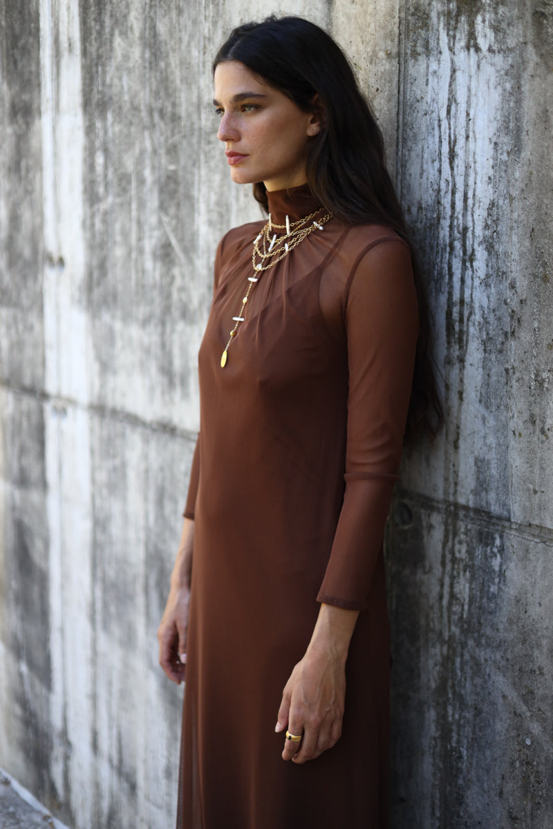 Vestido Coello Chocolate
