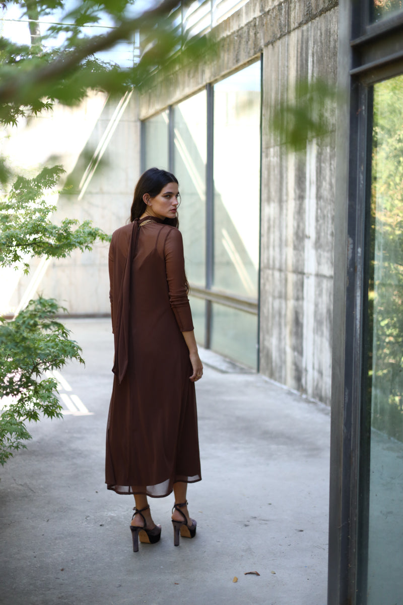 Vestido Coello Chocolate