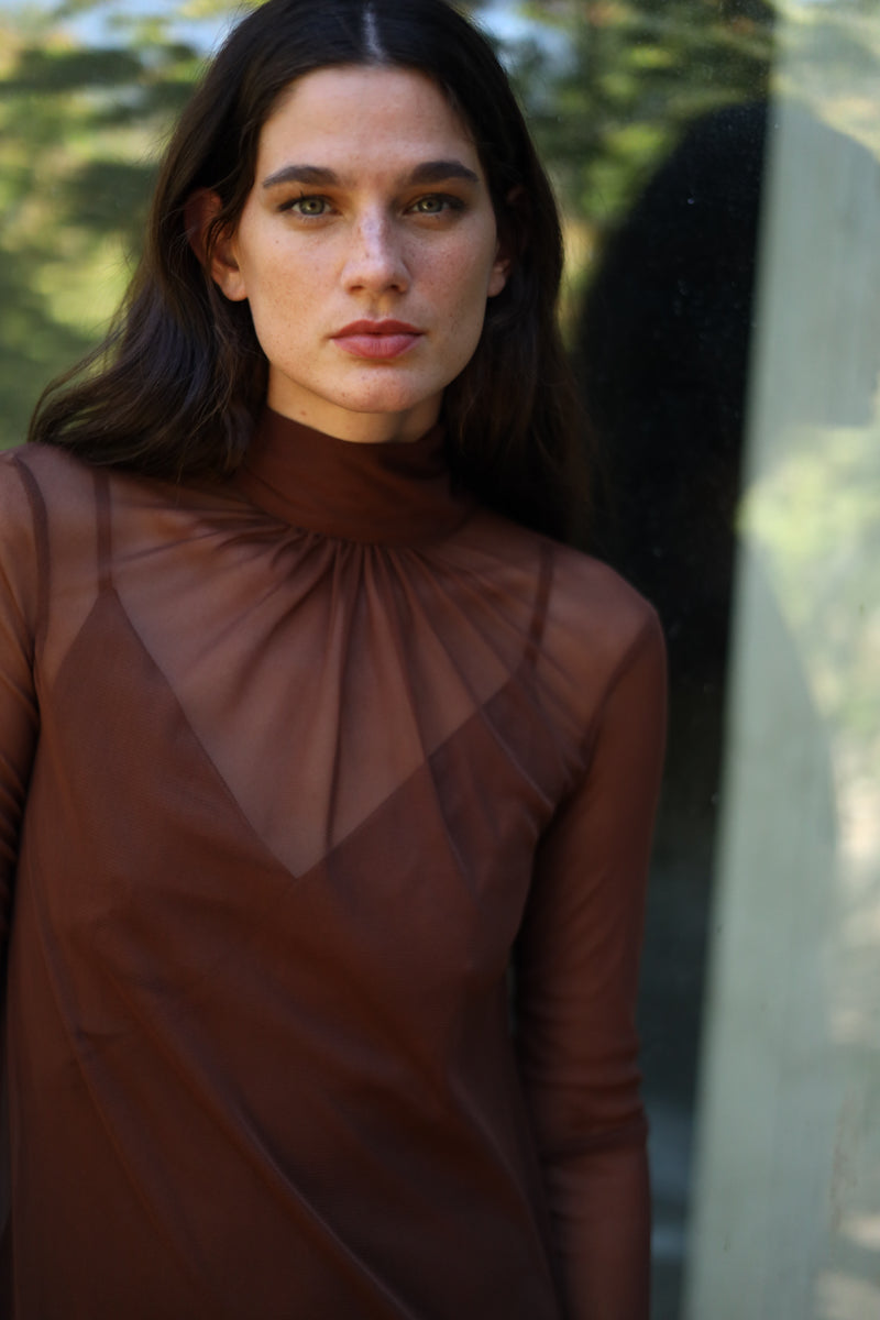 Vestido Coello Chocolate