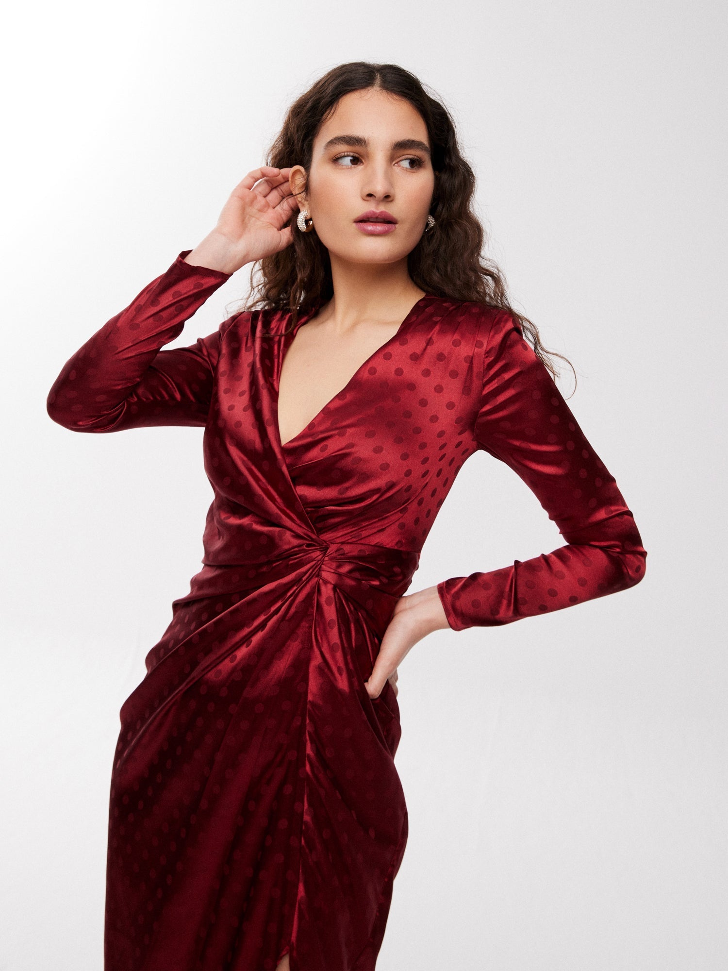 PACINO DOTS - Vestido midi nudo cintura dots