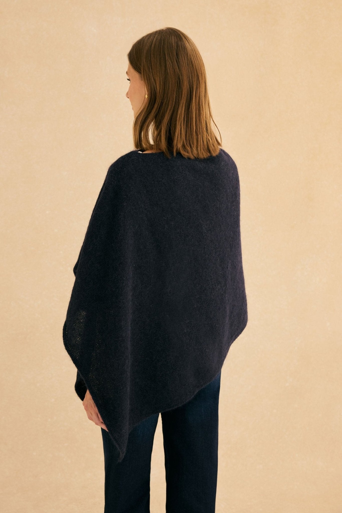 Poncho MOHAIR Azul Marino