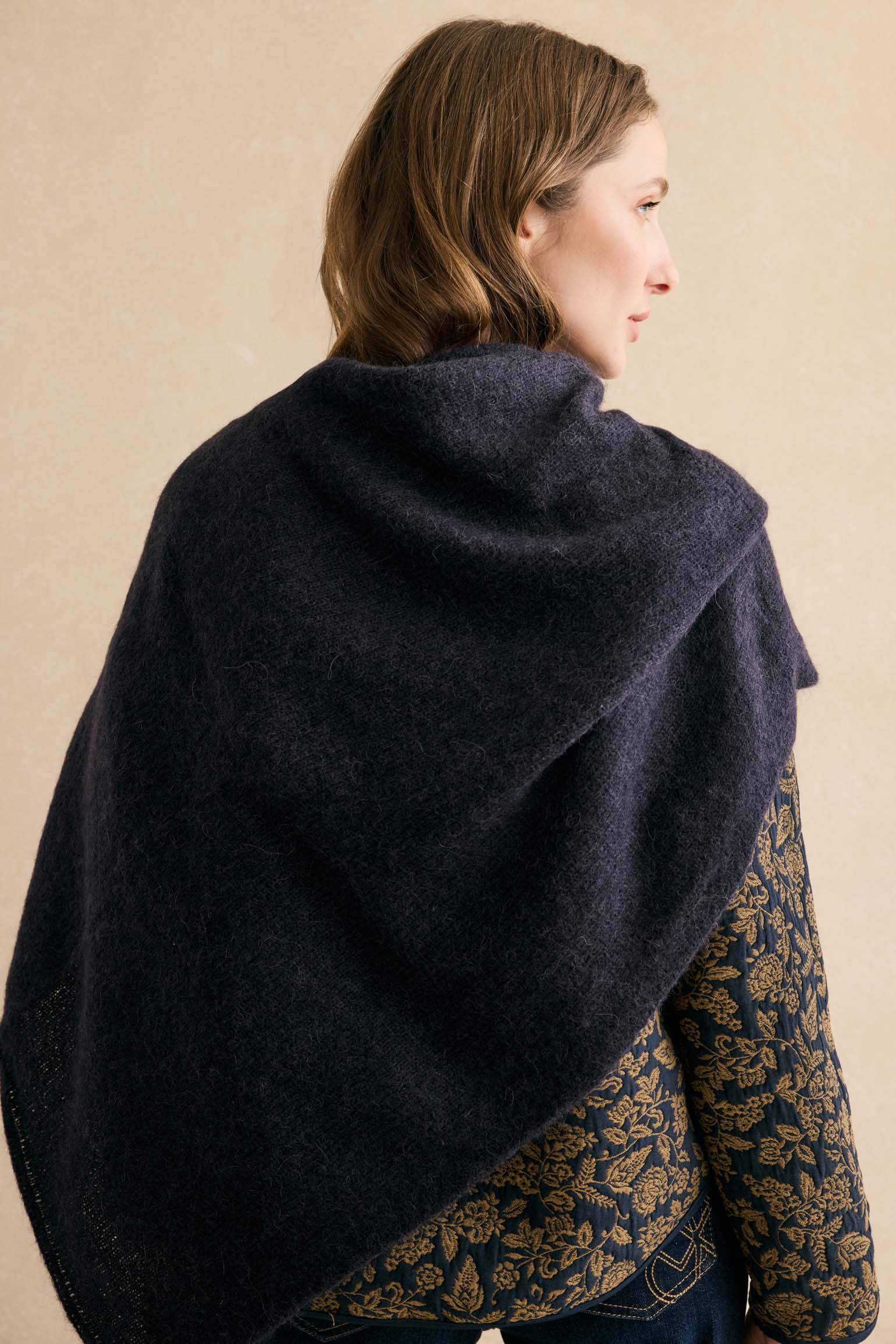 Poncho MOHAIR Azul Marino