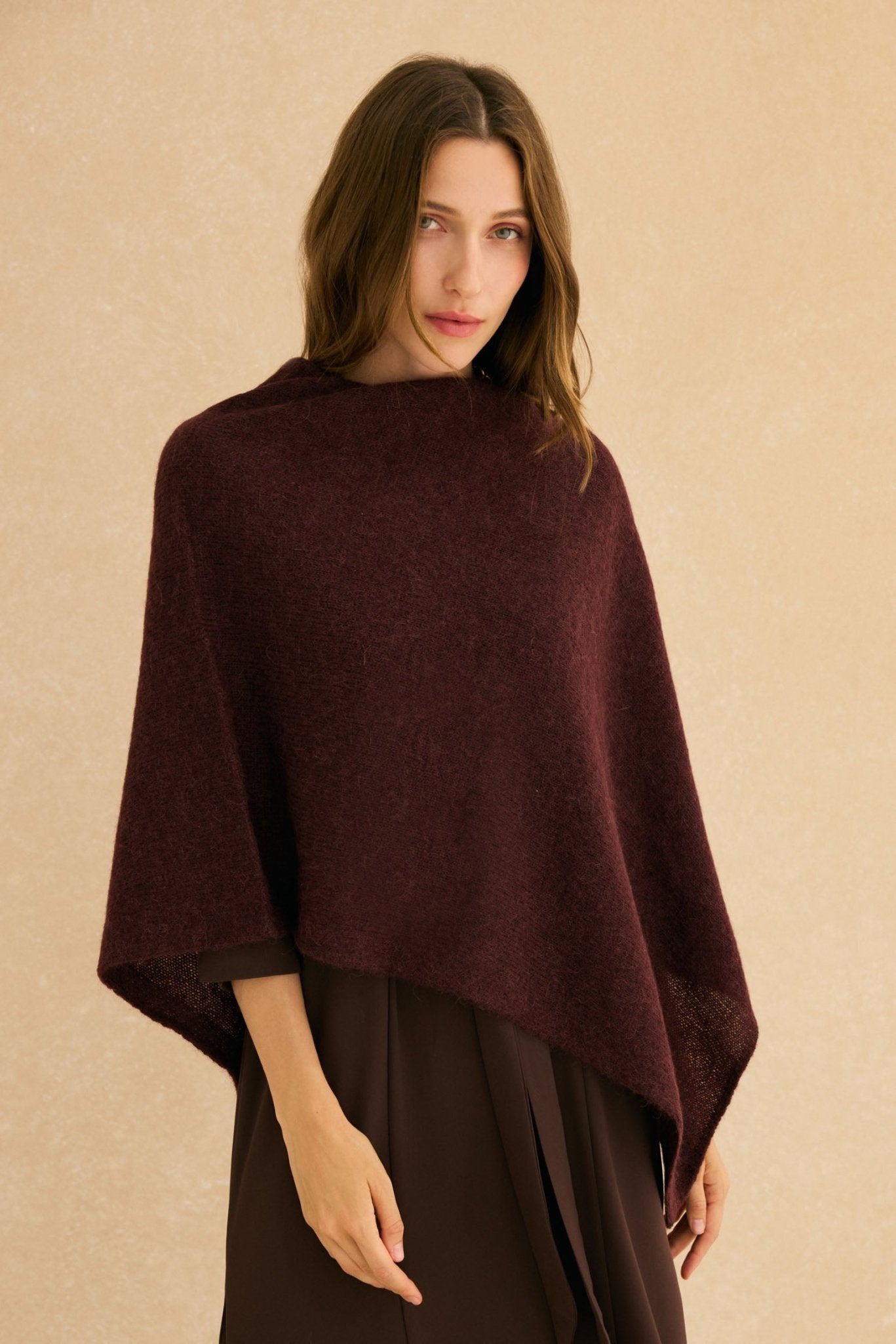 Poncho MOHAIR Chocolate