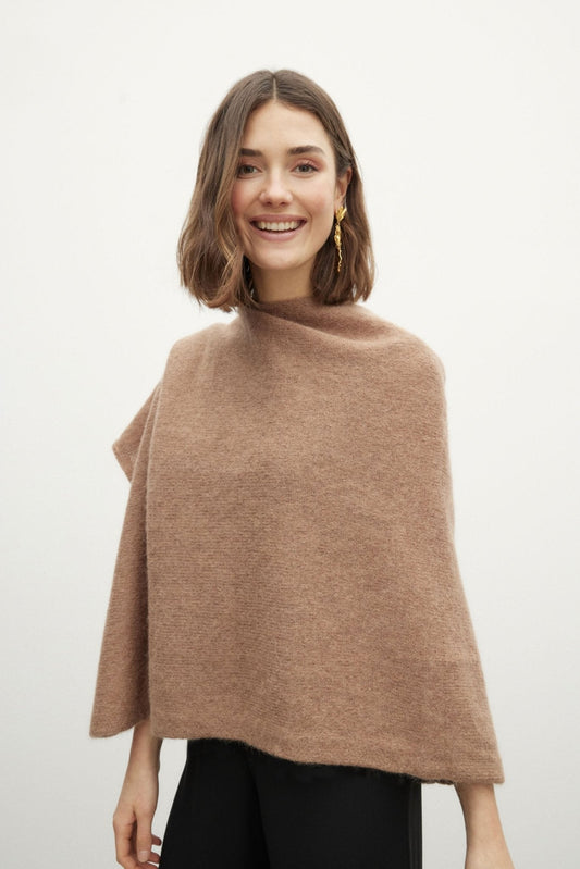 PONCHO MOHAIR CARAMEL