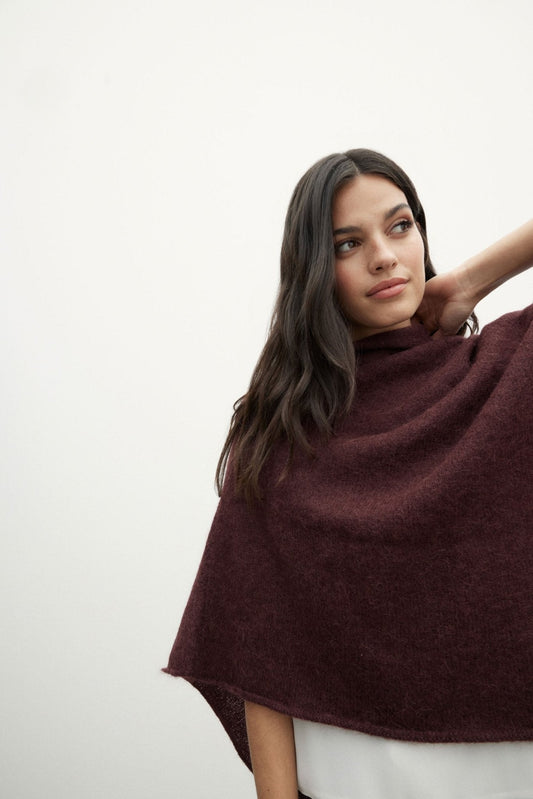 PONCHO MOHAIR CHOCOLATE